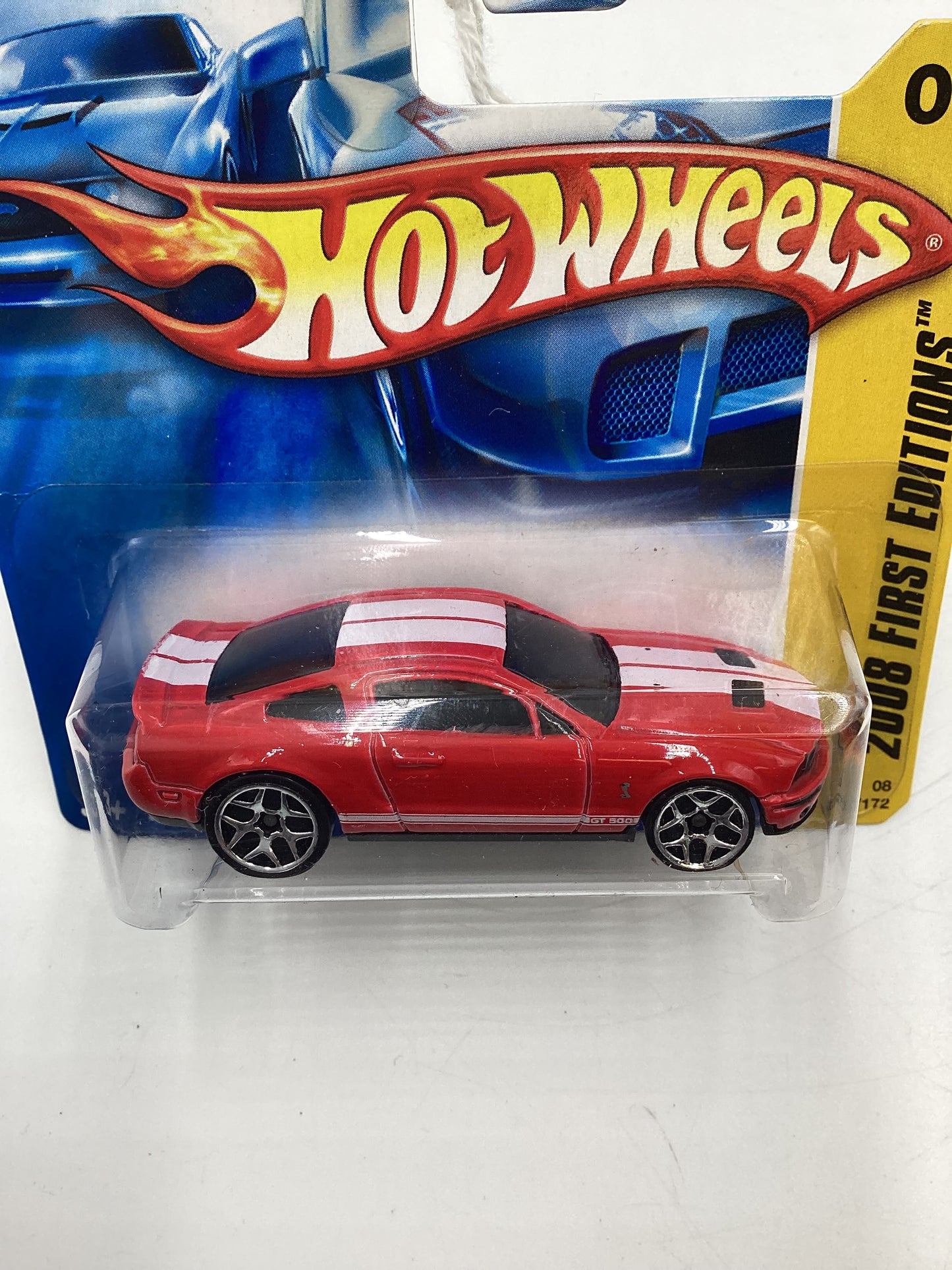 2008 Hot Wheels New Models #1 07 Shelby GT-500 Red Short Card 24C