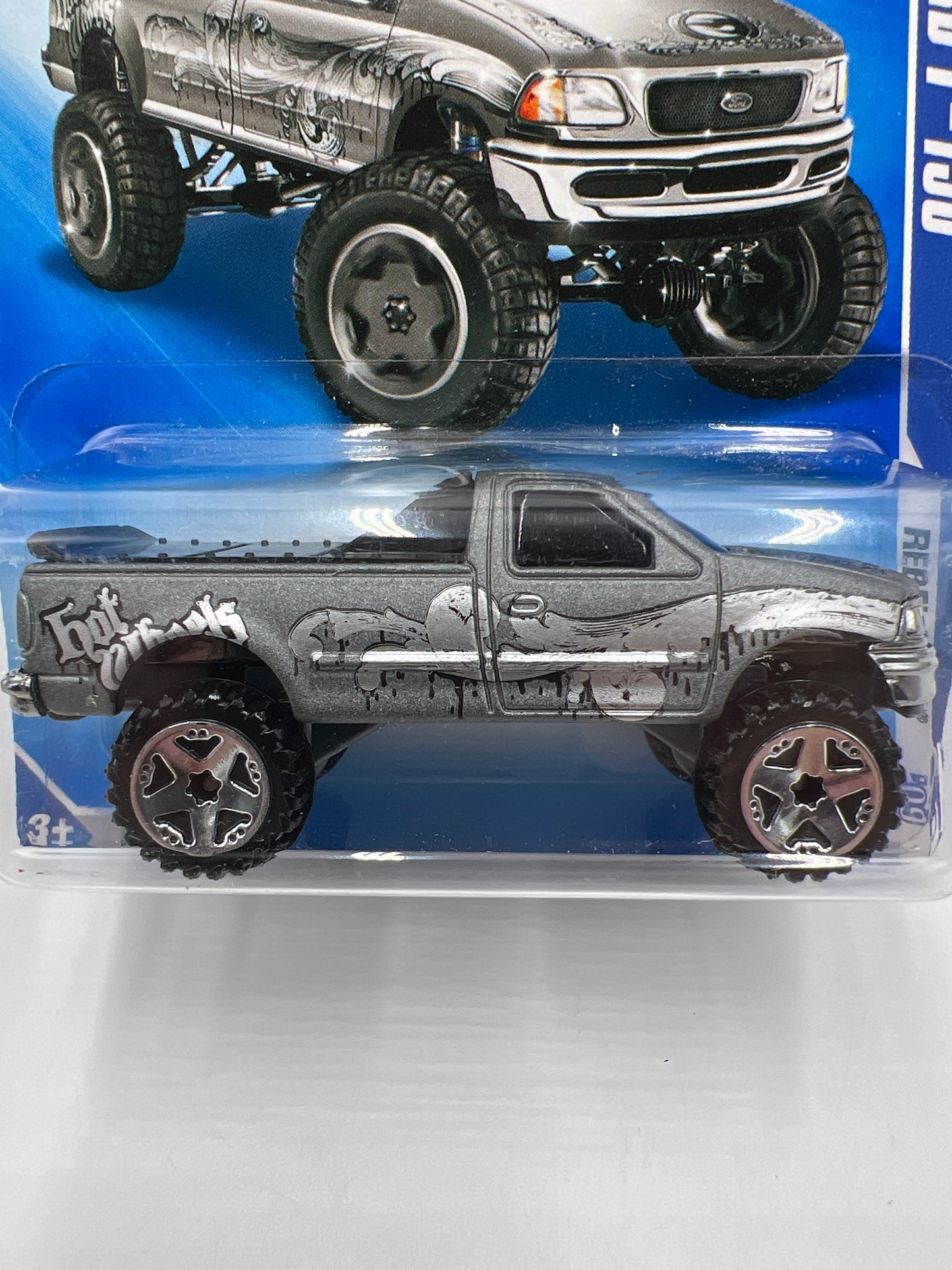 2009 Hot Wheels Rebel Rides #146 Ford F-150 Silver Battle Force 5 Card 32B