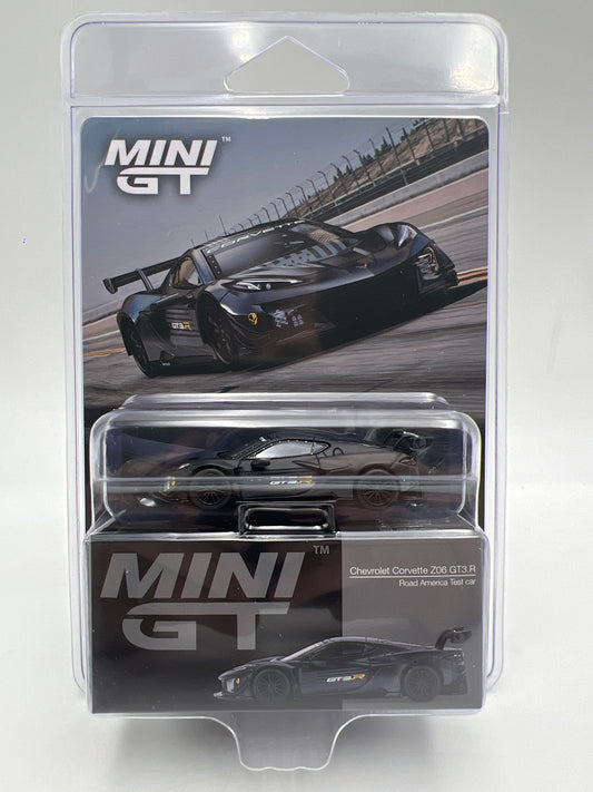 Mini GT #1186 Chevrolet Corvette Z06 GT3.R Road America Test Car Matte Black