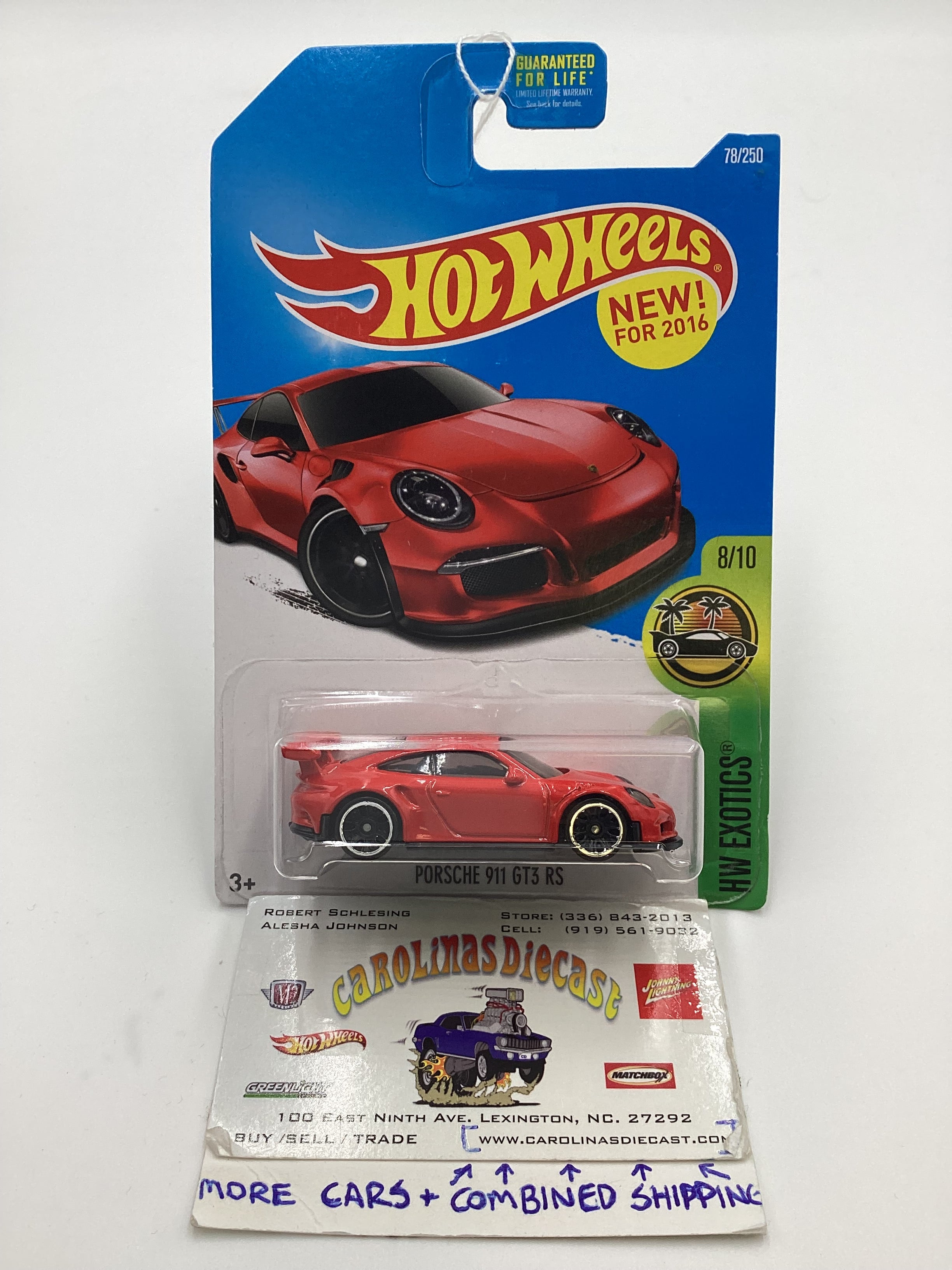 2016 Hot Wheels #78 Porsche 911 GT3 RS Red see last pic 100D