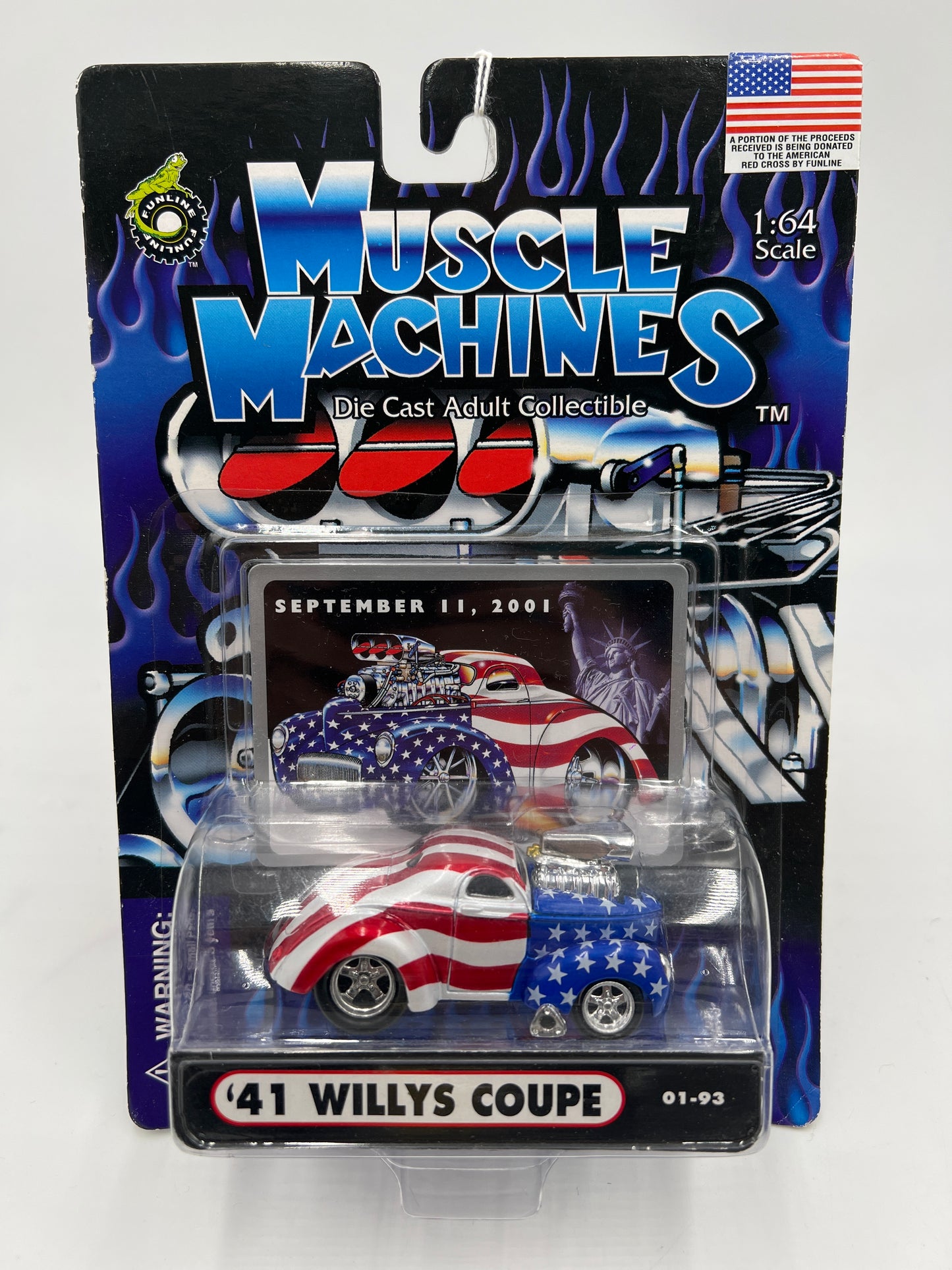 Muscle Machines September 11th, 2001 41 Willys Coupe American Flag 01-93 222B