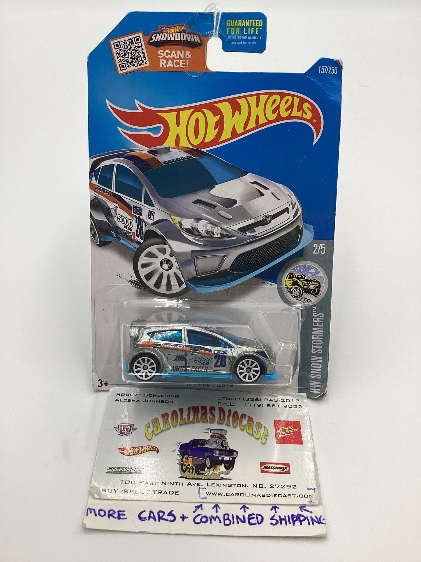 2016 Hot Wheels #157 12 FORD FIESTA Zamac Bad Card and J hook