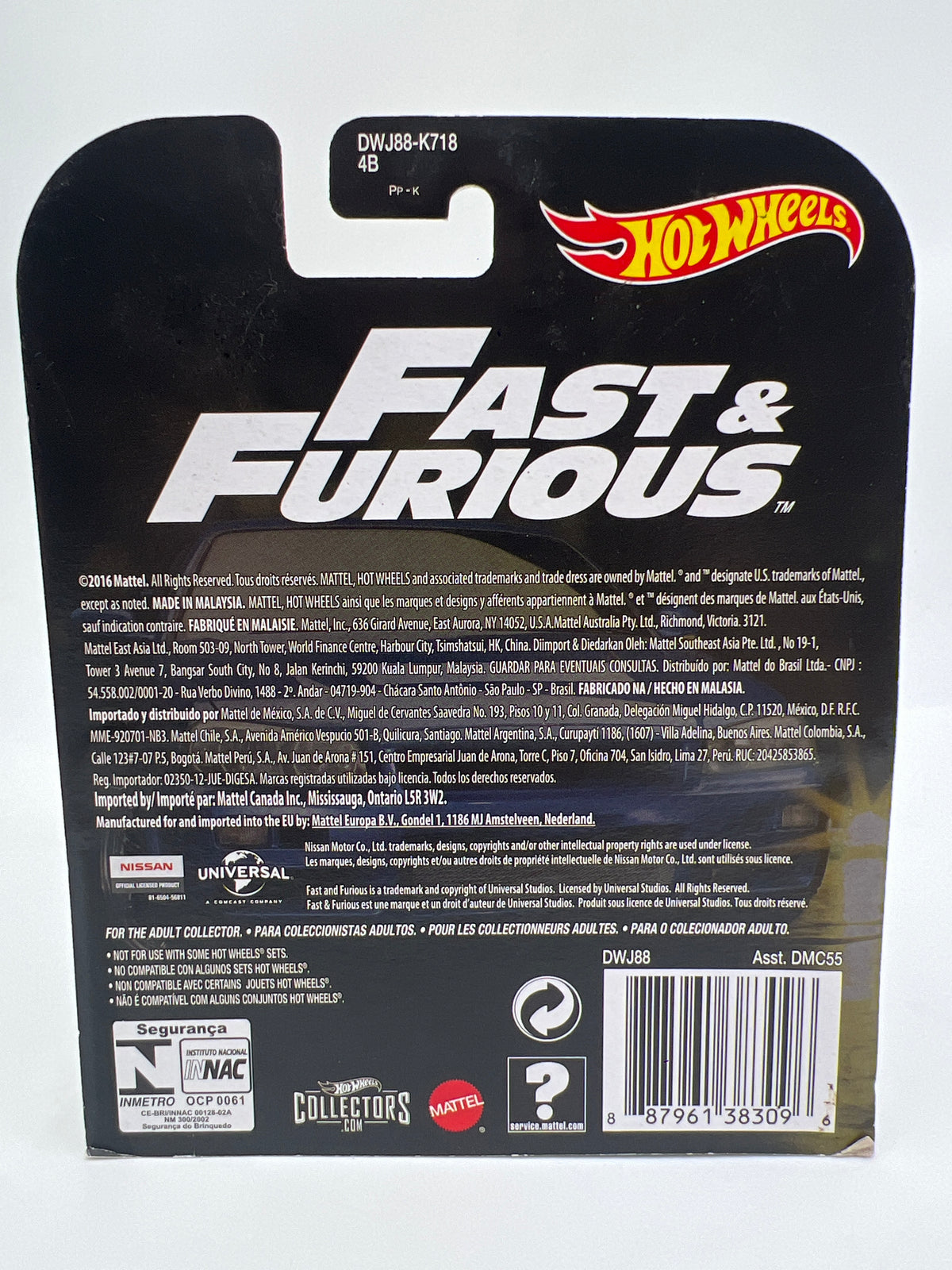 Hot Wheels Retro Entertainment Fast & Furious Nissan Skyline GT-R R34 Blue W/Protector