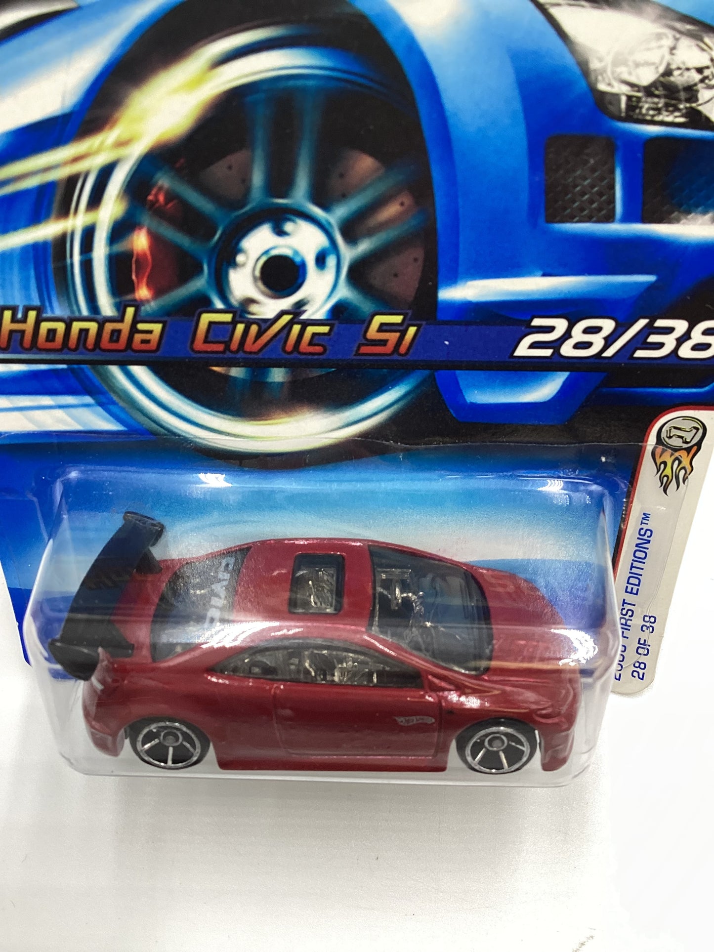 2006 Hot wheels #028 Honda Civic Si Red OH5 Chrome Wheels SR