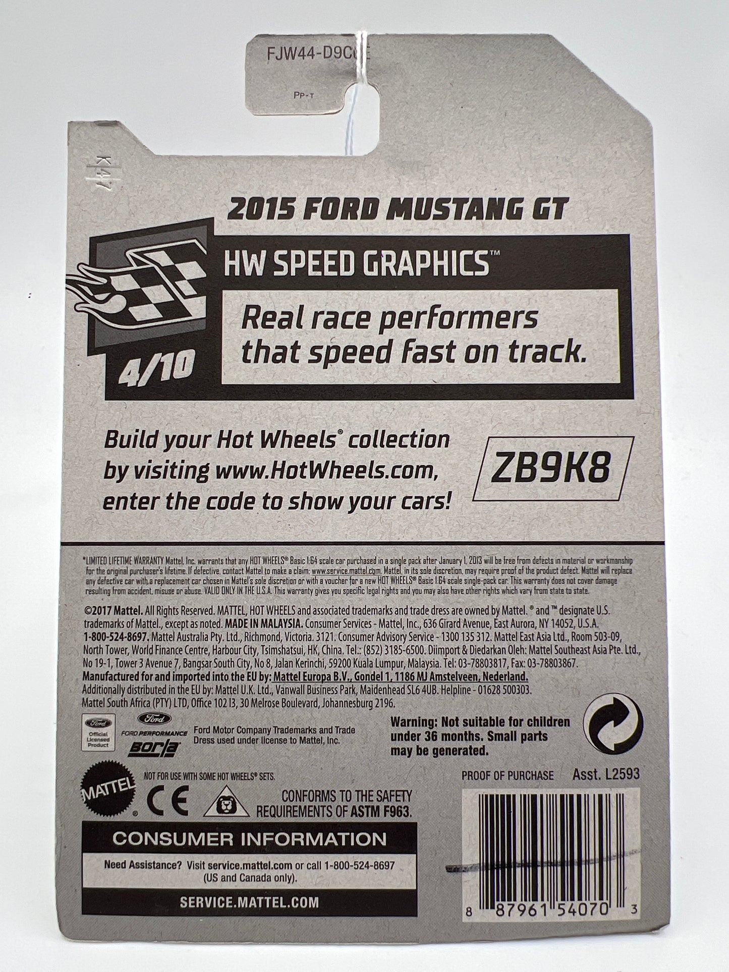 2018 Hot Wheels Speed Graphics #80 2015 Ford Mustang GT Borla Black 32D