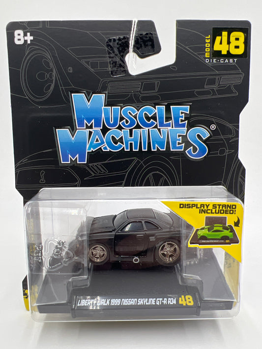 Muscle Machines Blackout Edition Series 8 #48 1999 Nissan Skyline GT-R R34 Matte Black SR