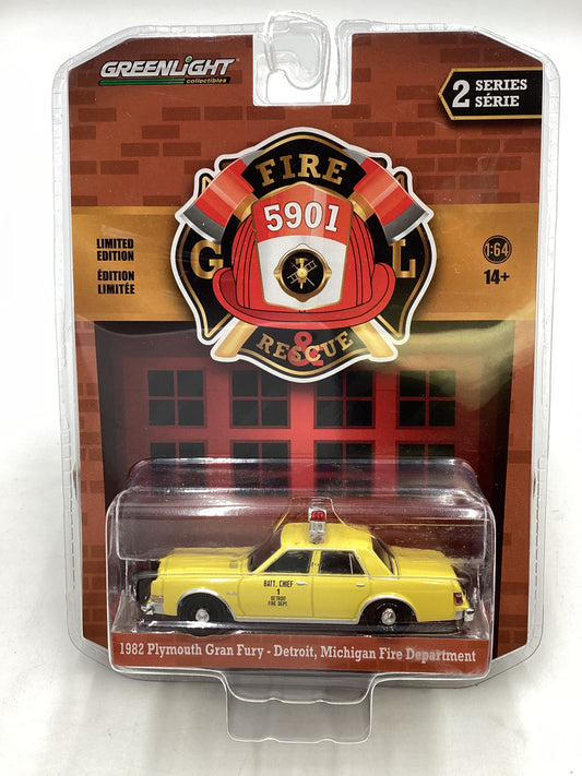 Greenlight Fire and Rescue Series 2 1982 Plymouth Gran Fury Detroit Michigan Fire Department 181i