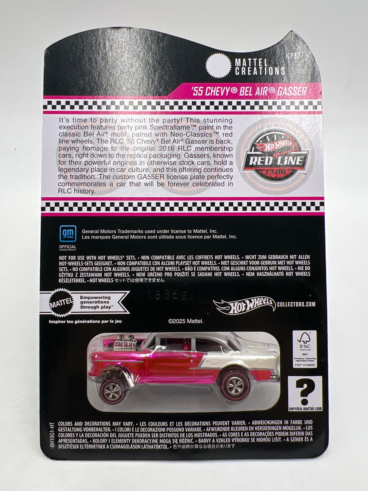 2025 Hot Wheels RLC Club Exclusive 55 Chevy Bel Air Gasser Pink W/Protector