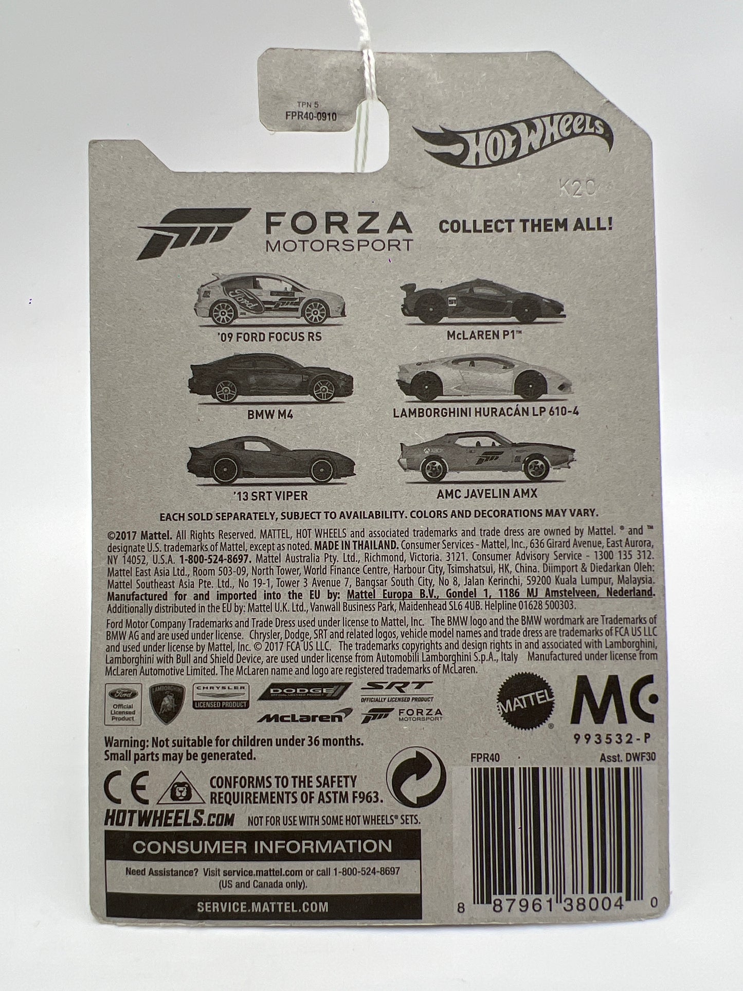 Hot Wheels Forza Motorsport Series Chase Ford Falcon Race Car Xbox Green 161A