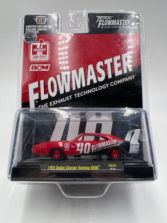 M2 Machines Hobby Exclusive CHASE Flowmaster 1969 Dodge Charger Daytona Hemi Red HS29