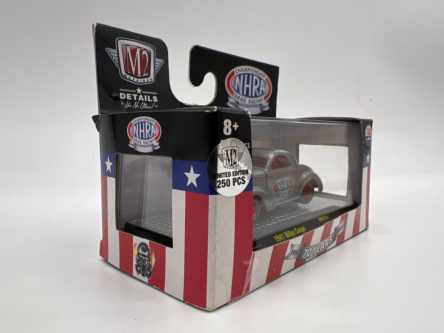 M2 Machines Walmart Exclusive RAW CHASE 1/250 NHRA 70 Years 1941 Willys Coupe WMTS16