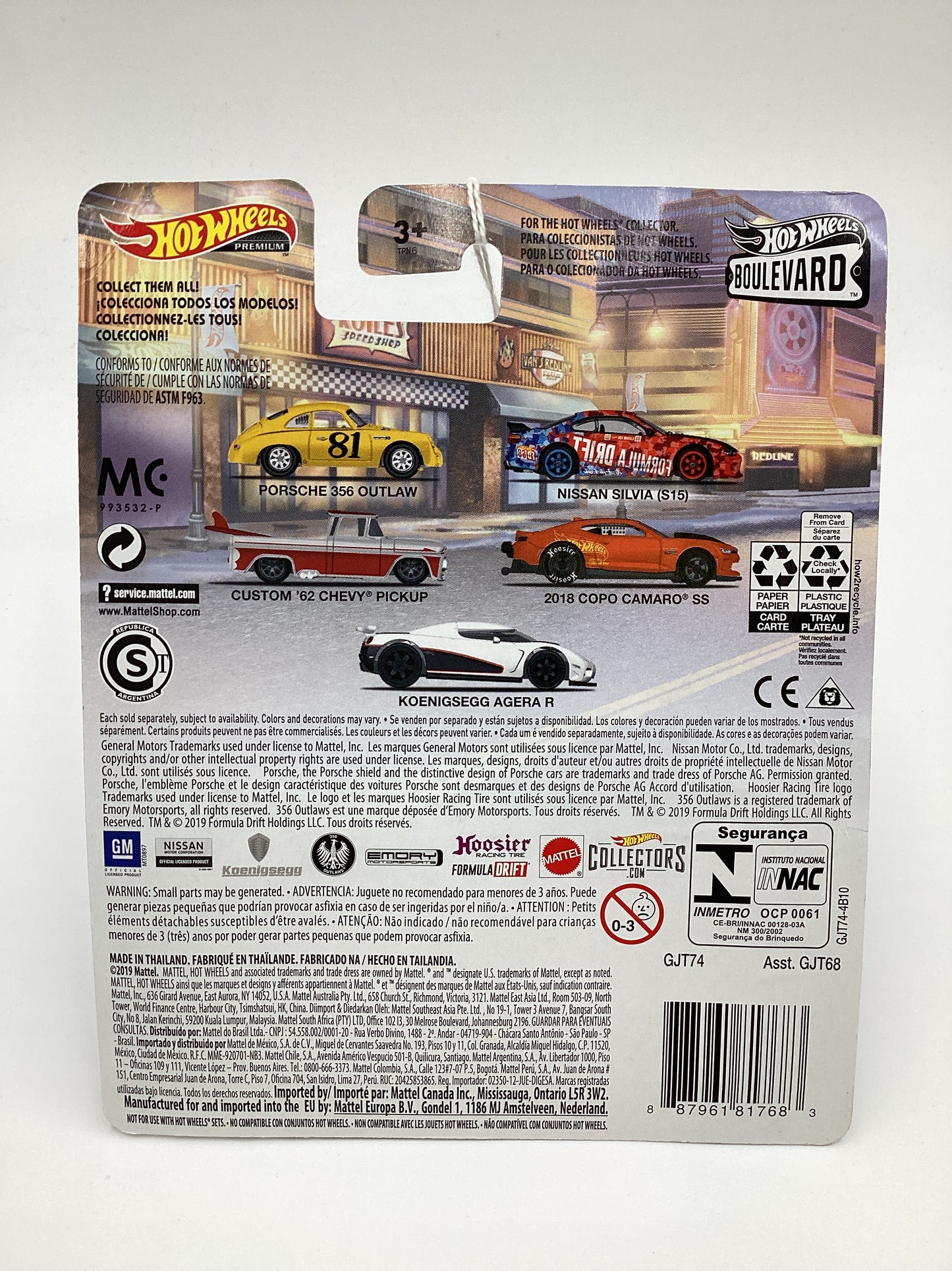 Hot Wheels Boulevard #6 Porsche 356 Outlaw Yellow Card Not Perfect 262C