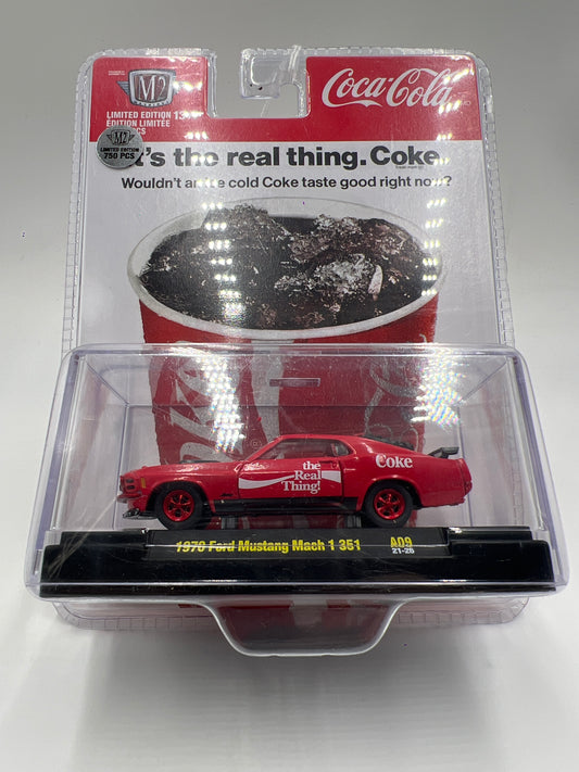 M2 Machines Coca Cola CHASE 1970 Ford Mustang Mach 1 351 Red A09