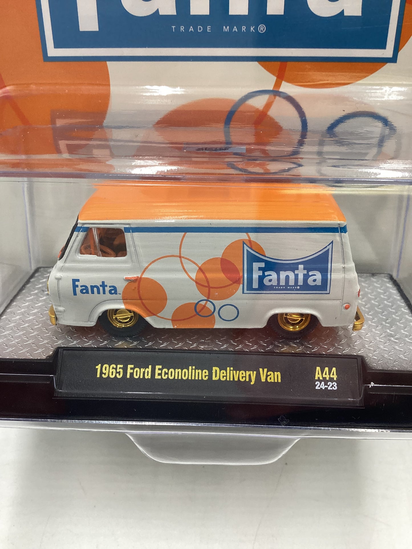 2024 M2 Machines Fanta Chase 1965 Ford Econoline Delivery Van A44