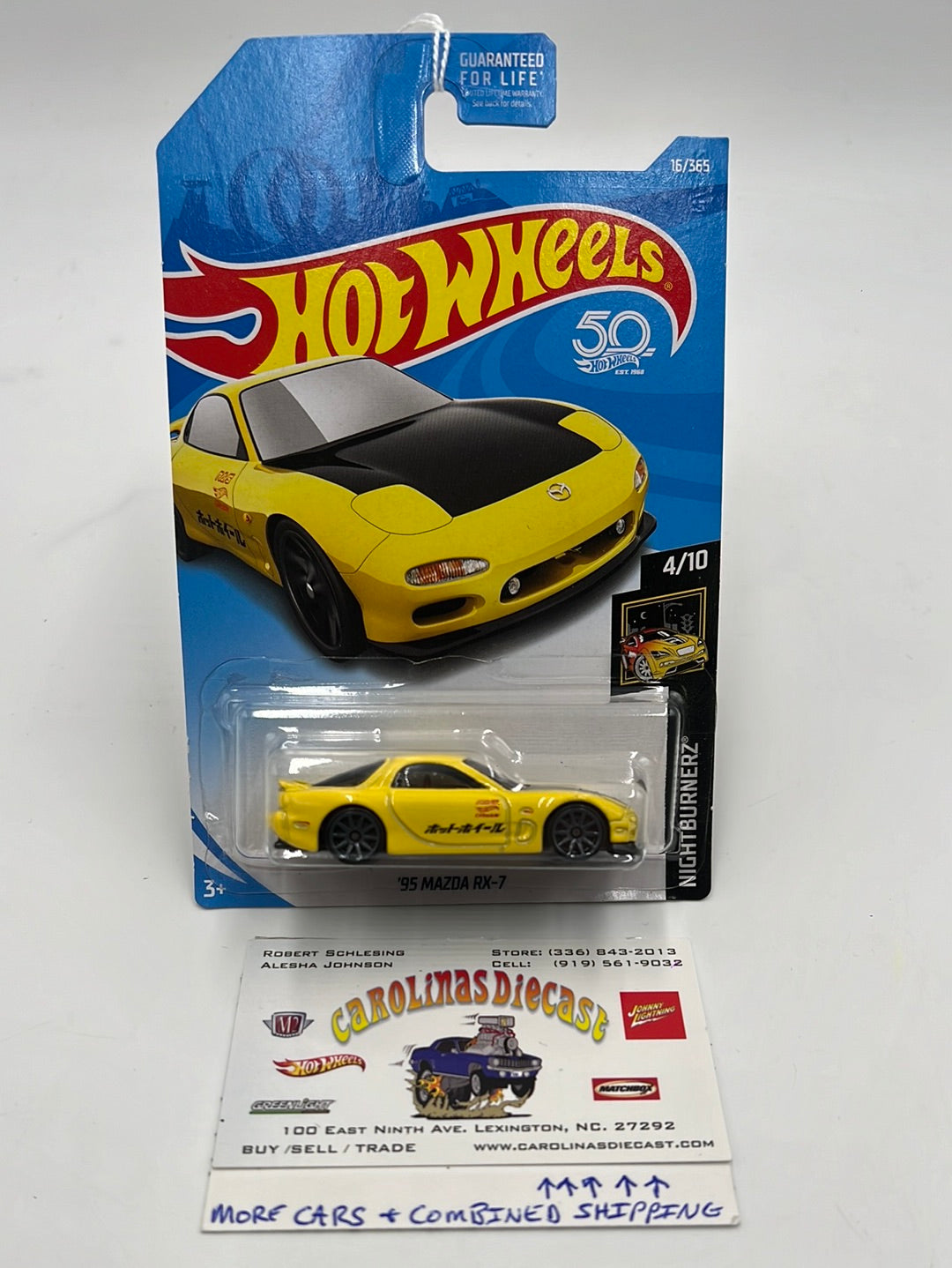 2018 Hot Wheels #16 95 Mazda RX-7 rx7 Yellow 82C