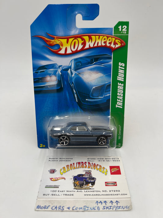 2008 Hot Wheels Treasure Hunt #172 69 Camaro Blue 273A