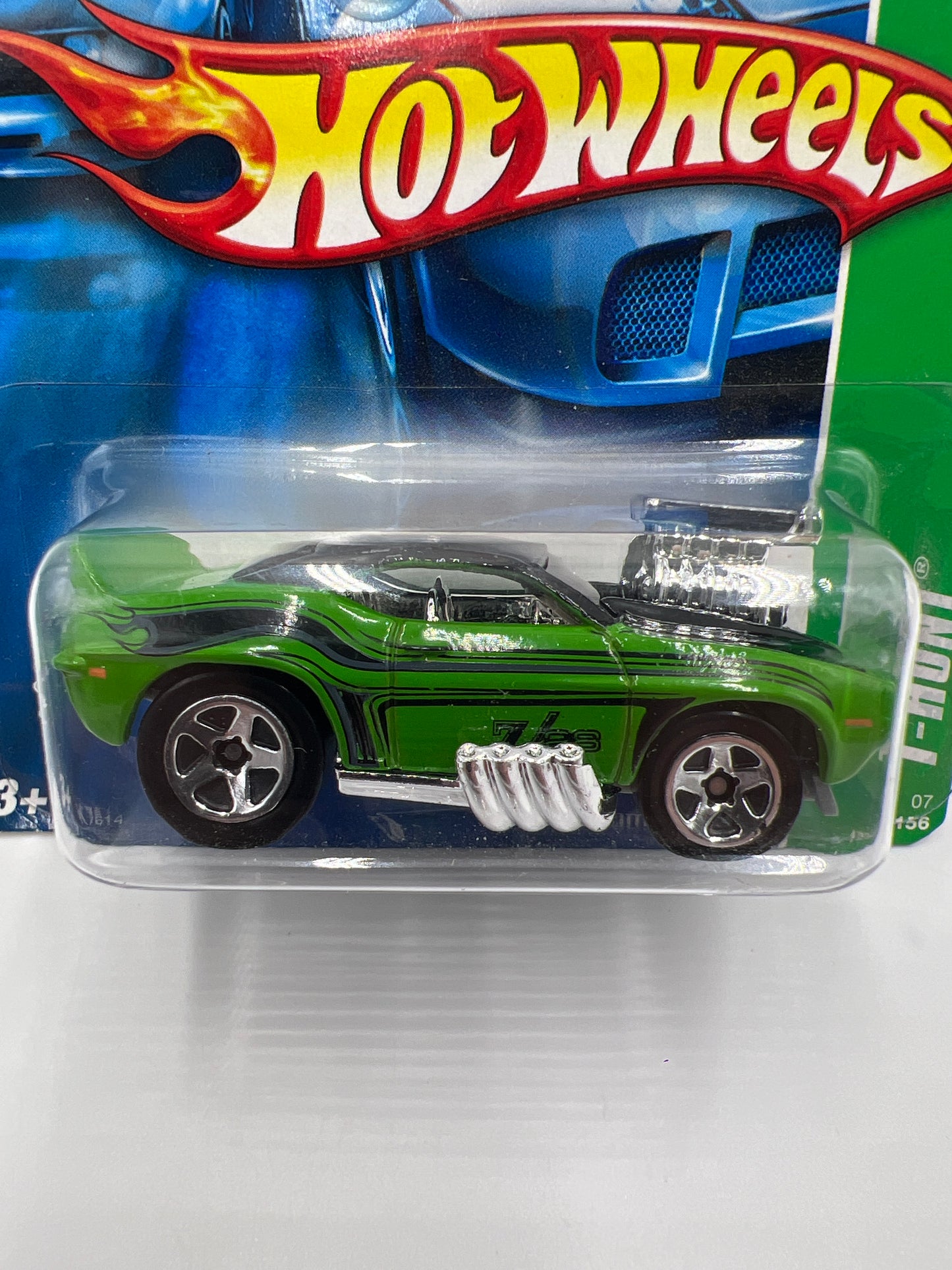 2007 Hot Wheels Short Card Treasure Hunt #123 69 Camaro Z28 Green Tooned 282B