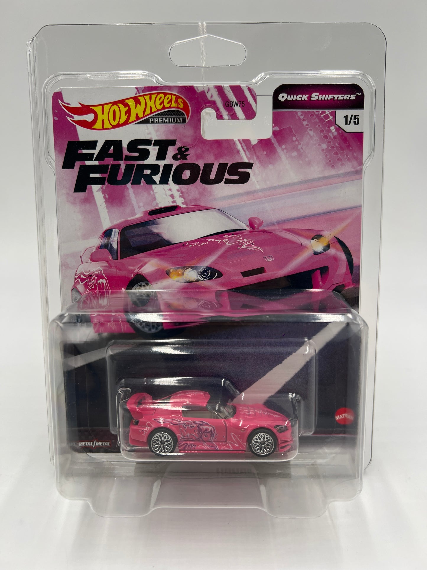 Hot Wheels Premium Fast & Furious Quick Shifters #1 Honda S2000 Pink W/Protector Cracked Blister