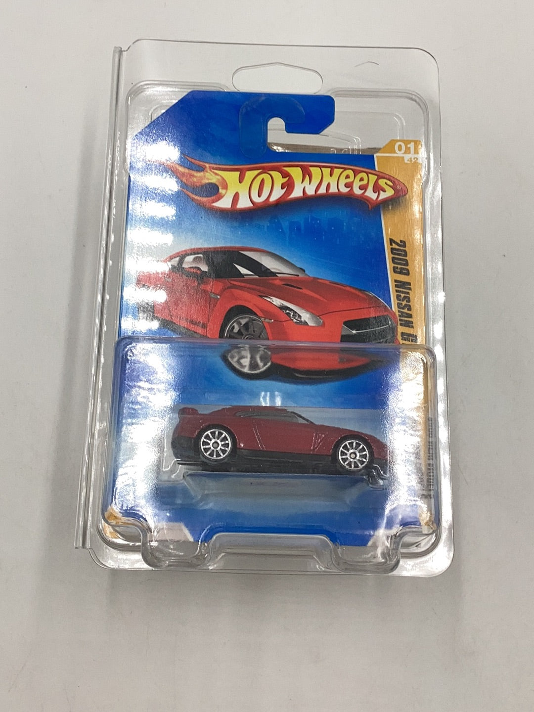 2009 Hot Wheels #1 2009 Nissan GT-R Red with protector