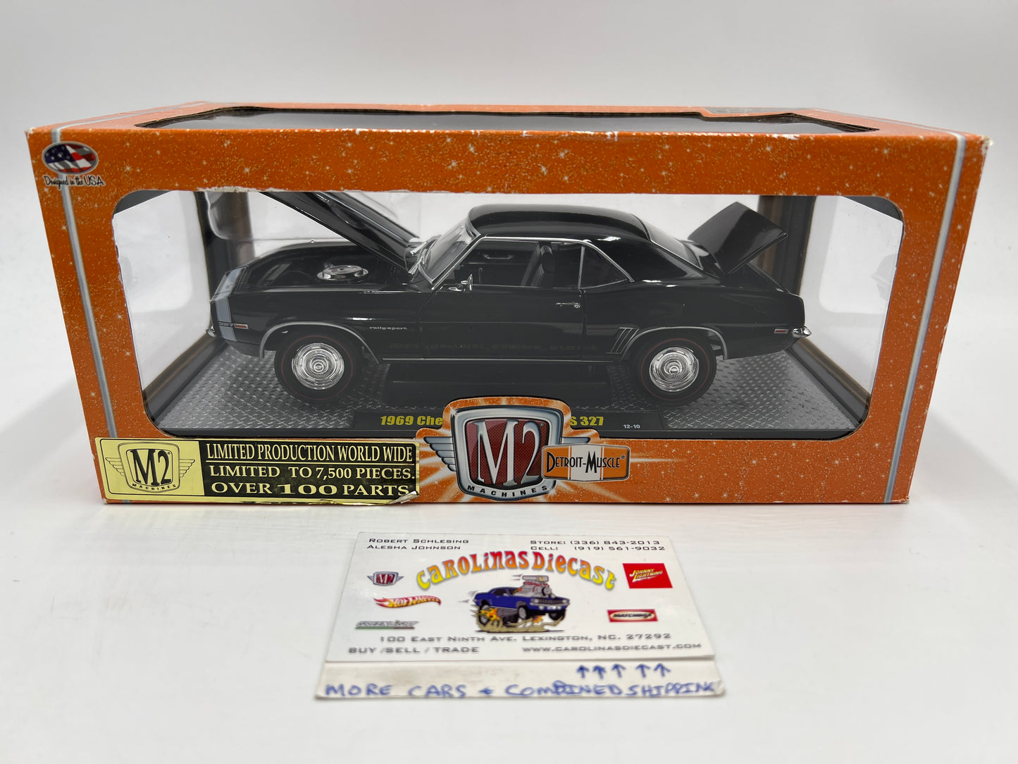 M2 Machines 1/24 Detroit-Muscle 1969 Chevrolet Camaro R/S 327 Black 12-10