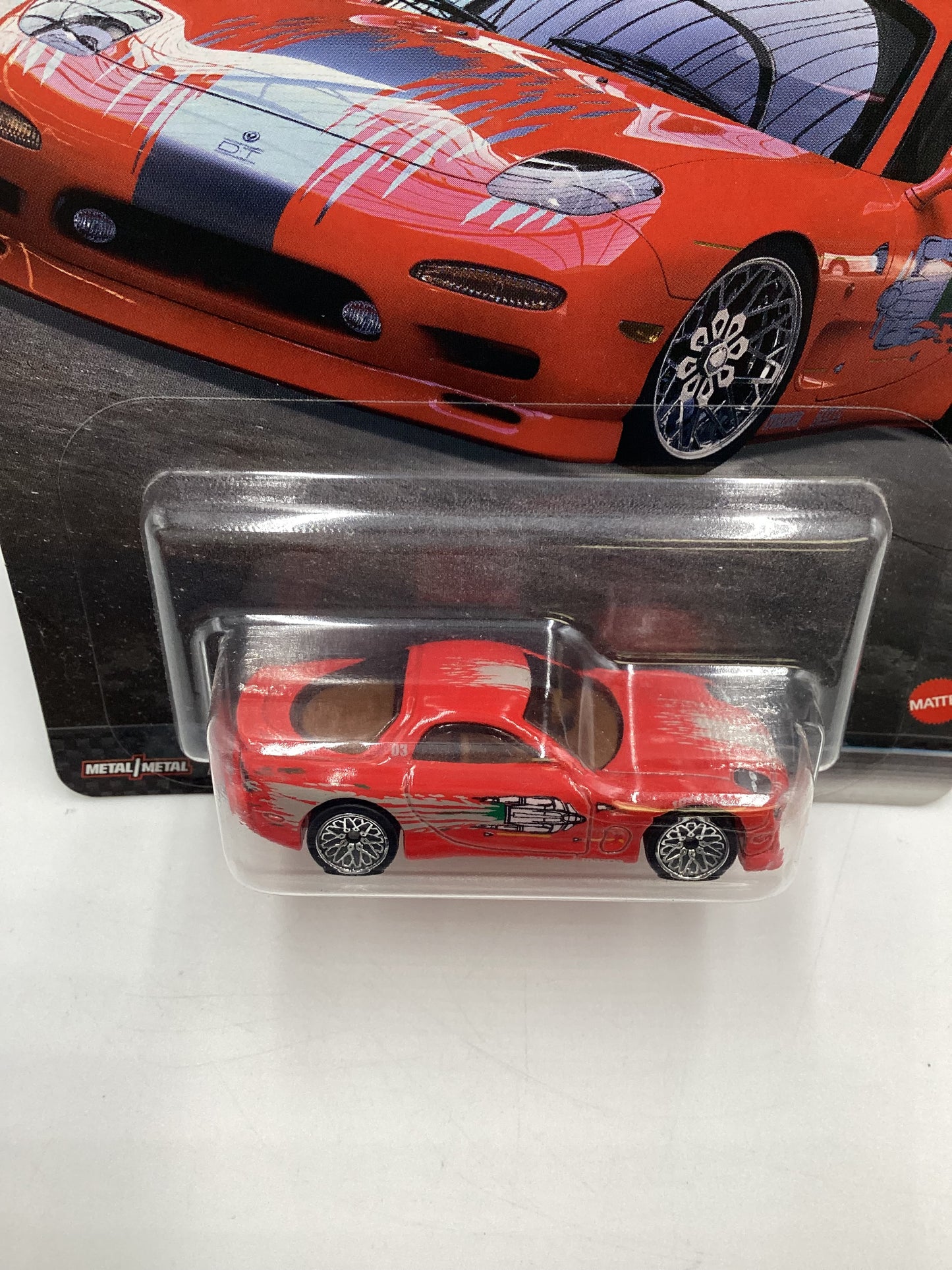 Hot Wheels Fast & Furious Full Force #1 95 Mazda RX-7 Red W/Protector