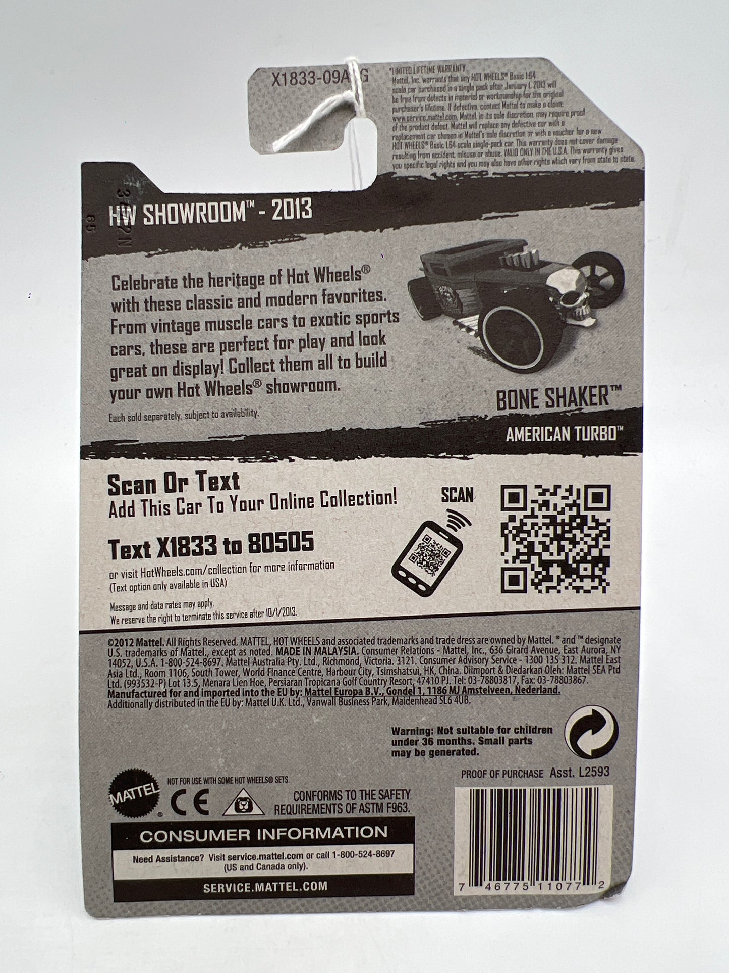 2013 Hot Wheels Showroom #181 Bone Shaker Pink 57C