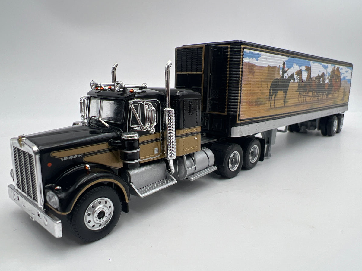IXO Models 1/64 Scale USA Edition 1976 Kenworth W900 Black W/Trailer