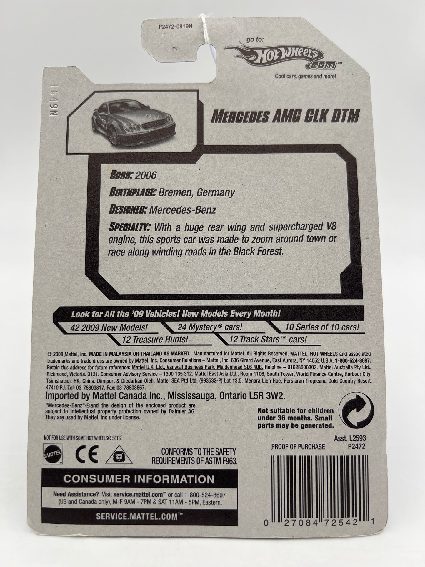 2009 Hot Wheels Dream Garage #152 Mercedes AMG CLK DTM Blue 90A