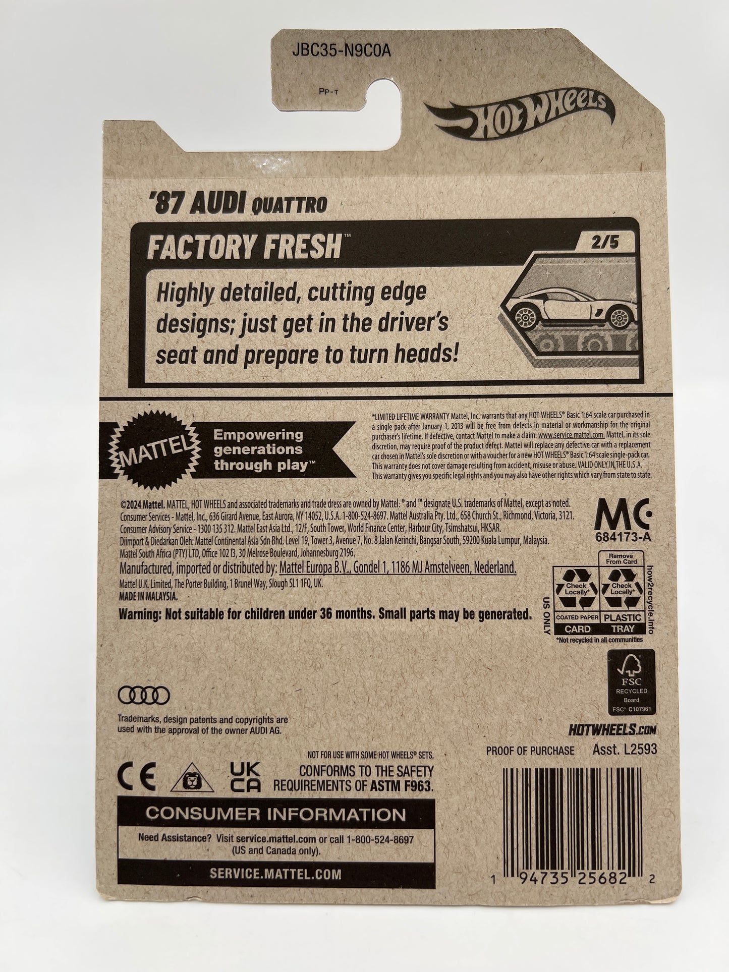 2025 Hot Wheels A Case Super Treasure Hunt #16 87 Audi Quattro Green W/Protector #2