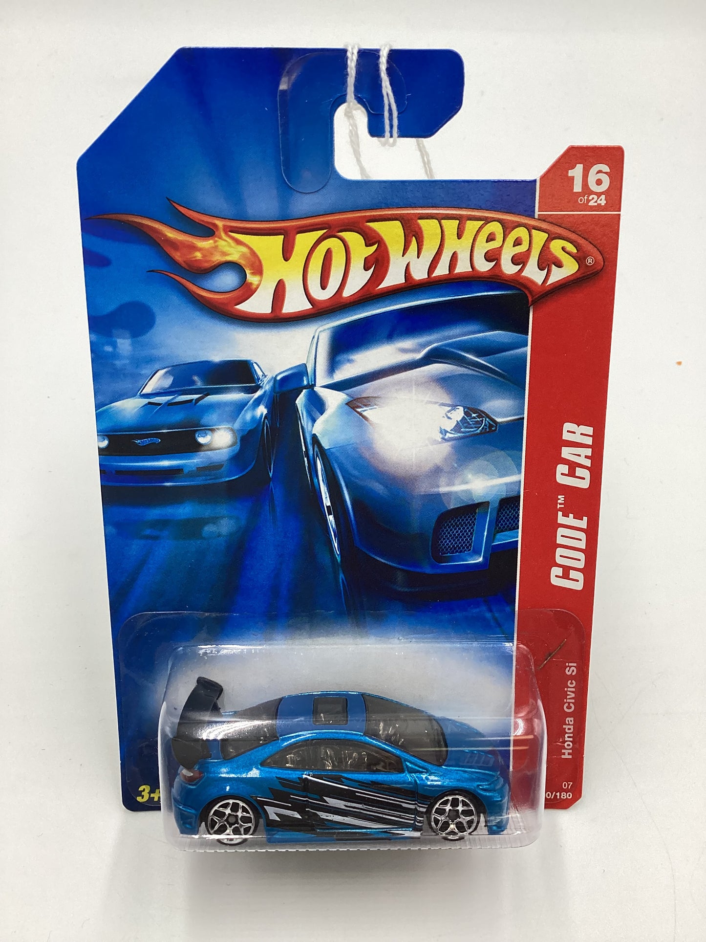 2007 Hot wheels #100 Code Cars Blue Honda Civic Si SR