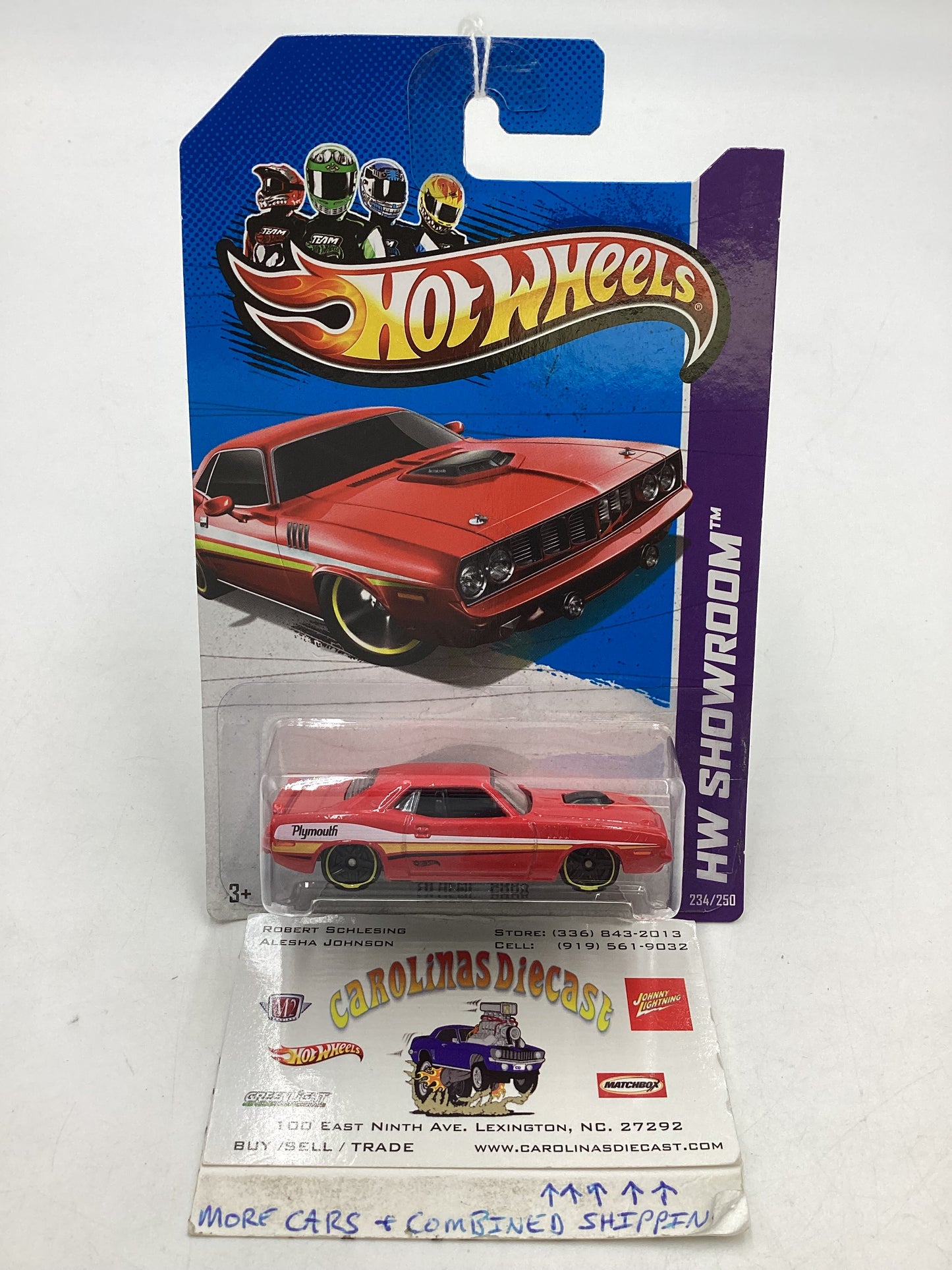 2013 Hot Wheels #234 71 Hemi Cuda Red 41B
