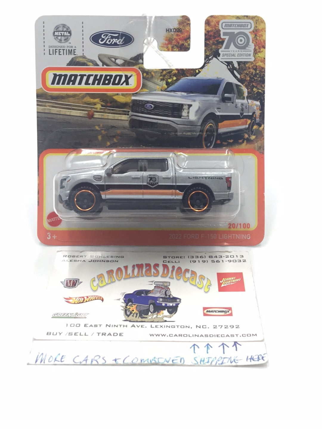 matchbox #20 2022 Ford F-150 Lightning short card 21i