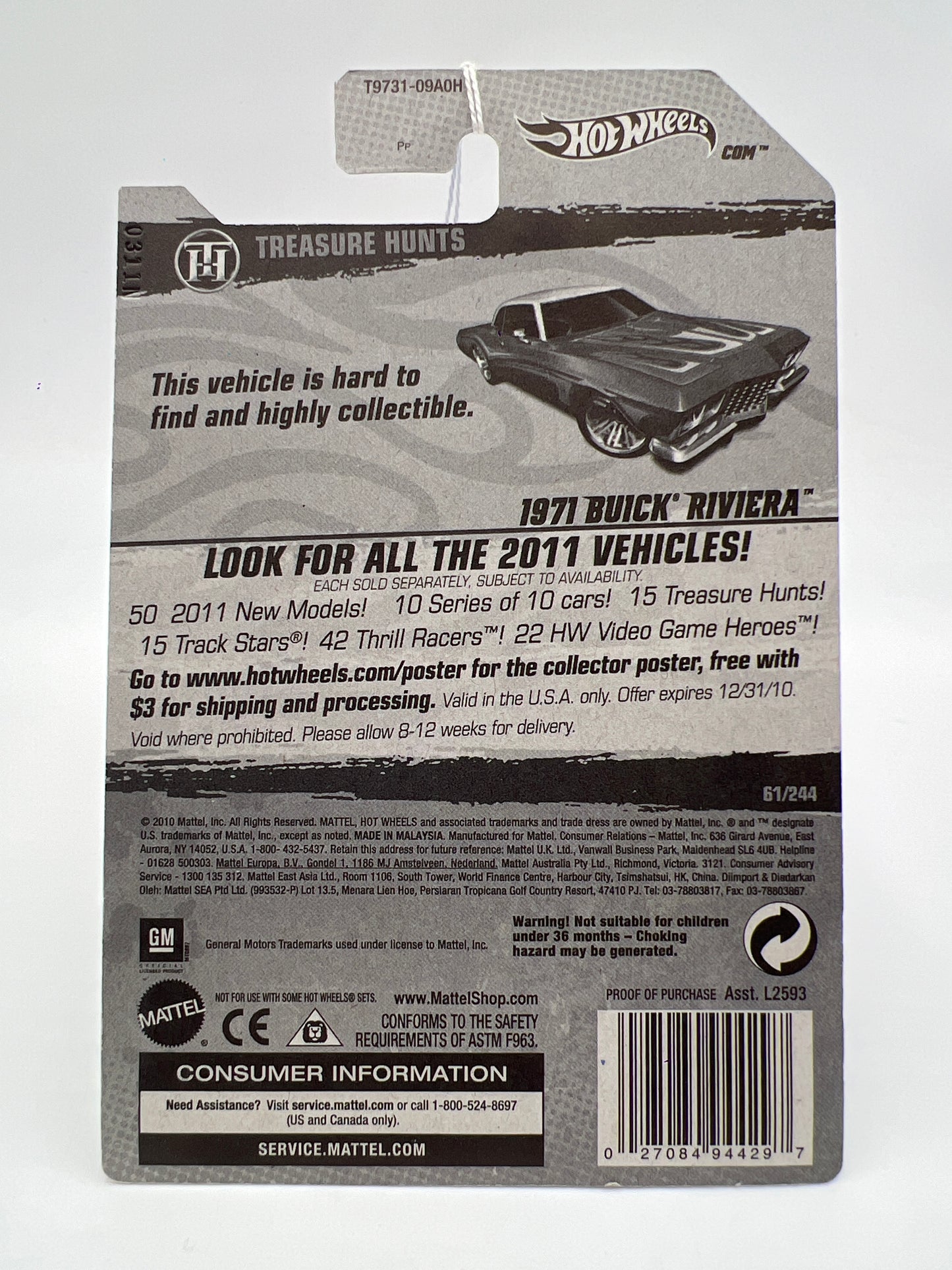 2011 Hot Wheels Treasure Hunts #61 1971 Buick Riviera Red