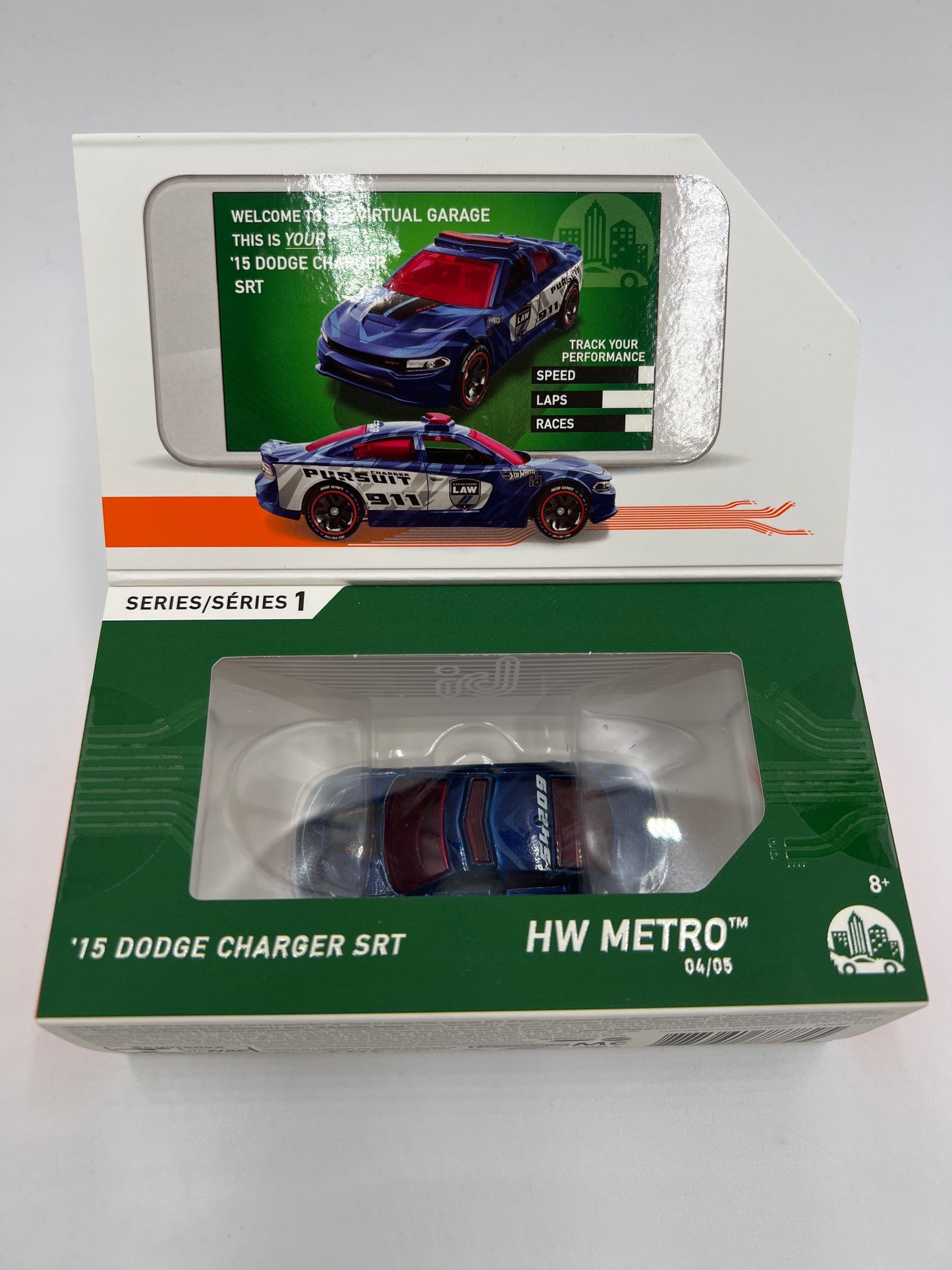 Hot Wheels iD Metro Series 1 #4 15 Dodge Charger SRT Blue Sealed