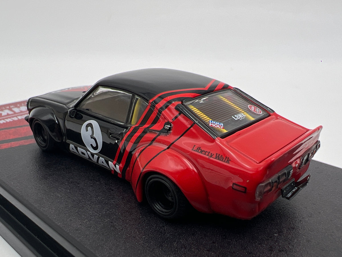 Inno64 1:64 LBWK Mazda RX-3 Savanna Advan Black/Red