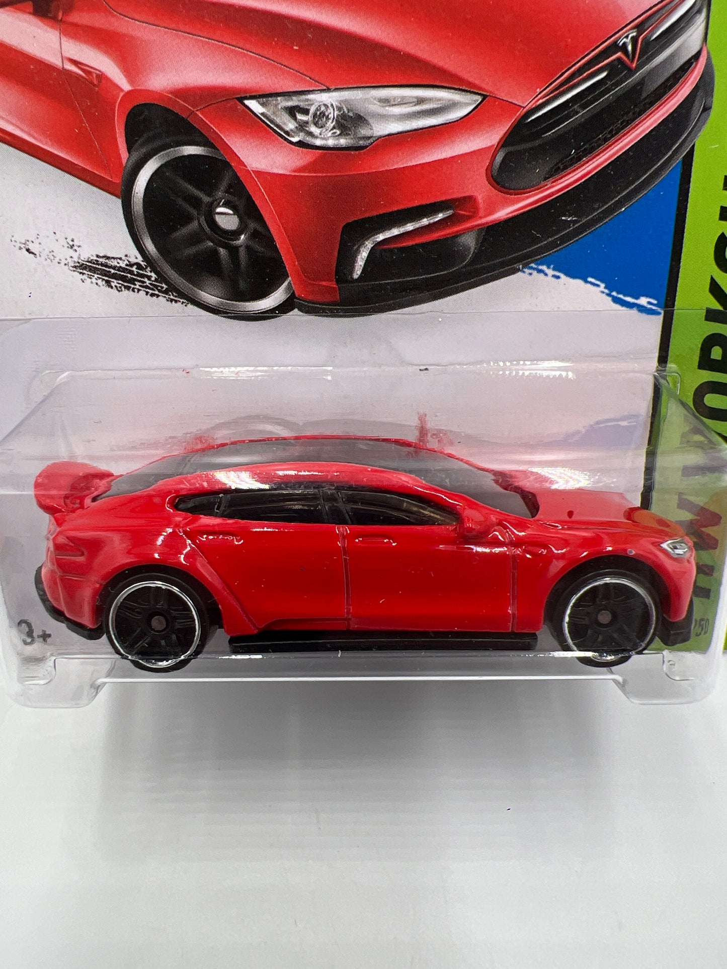 2015 Hot Wheels Workshop #217 Tesla Model S Red 48C