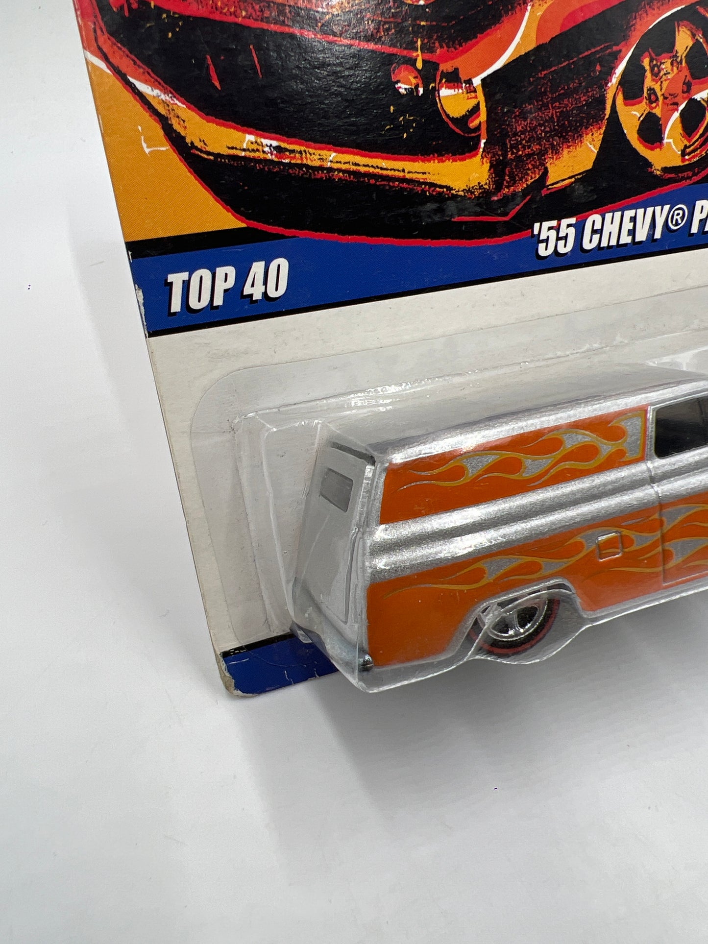 Hot Wheels Since 68 Top 40 #8 55 Chevy Panel Silver/Orange Cracked Blister 242H