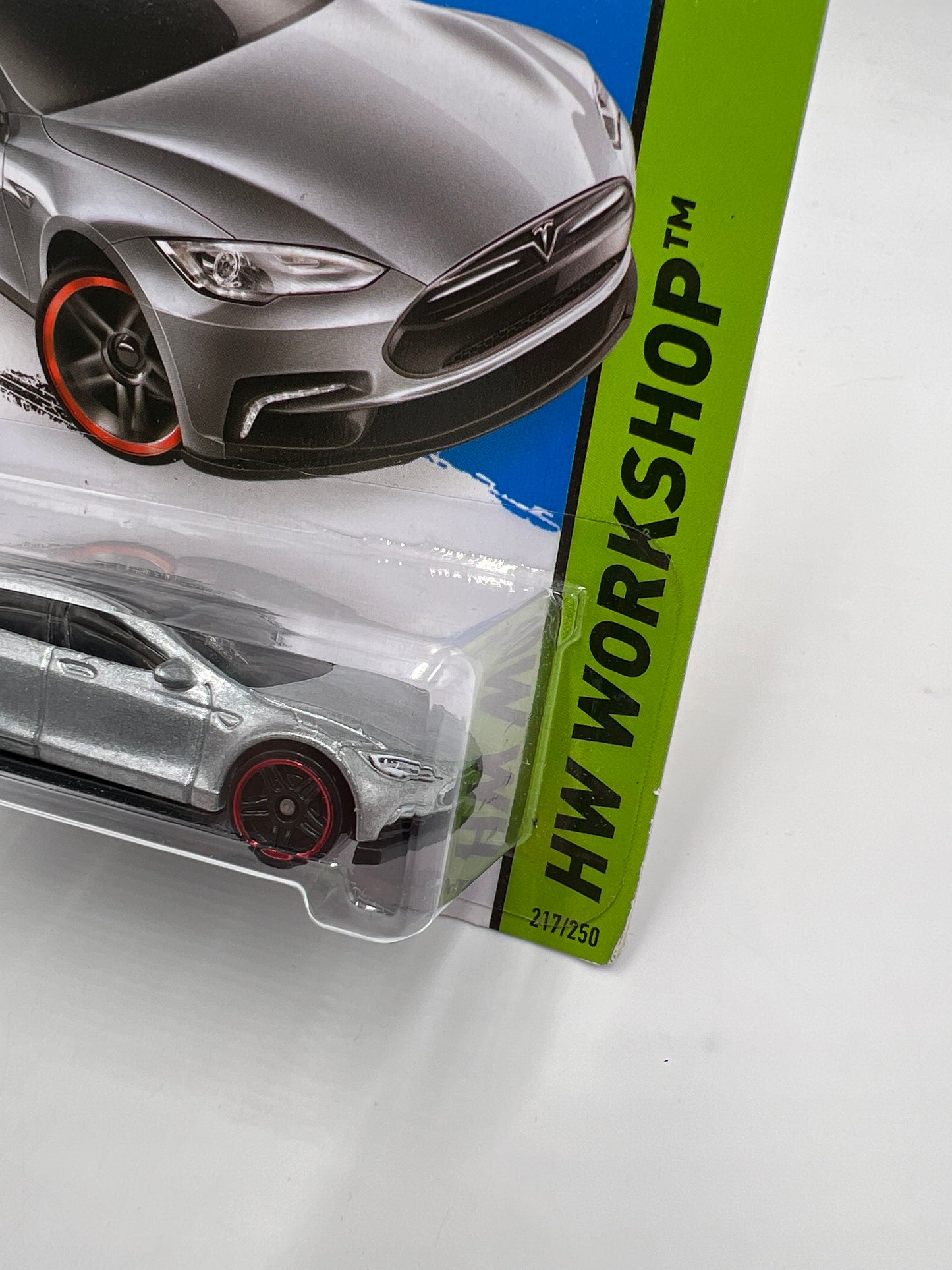 2015 Hot Wheels Workshop #217 Tesla Model S Silver 49C
