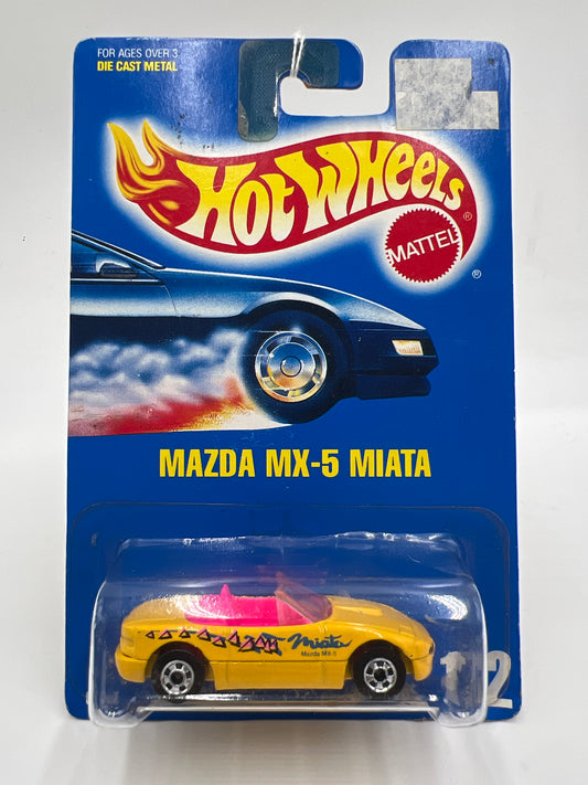 1991 Hot Wheels Collector #172 Mazda MX-5 Miata Yellow 240C