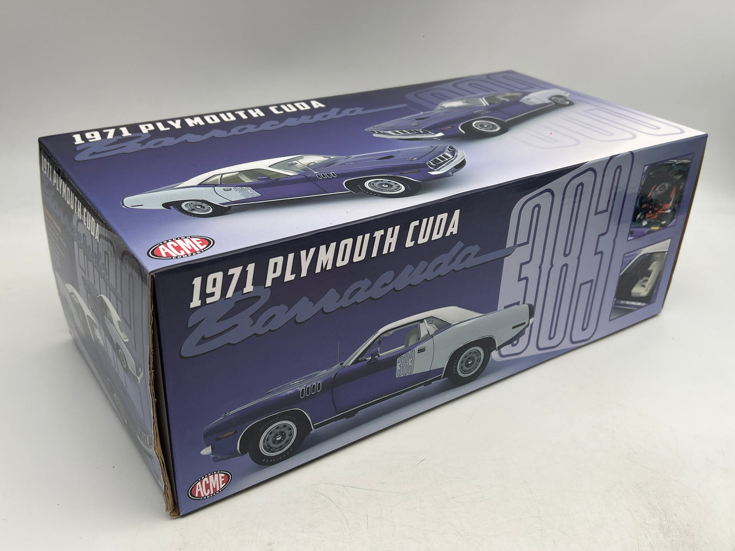 Acme 1:18 Scale 1 Of Only 350 Made 1971 Plymouth 383 Cuda Purple W/Box VHTF
