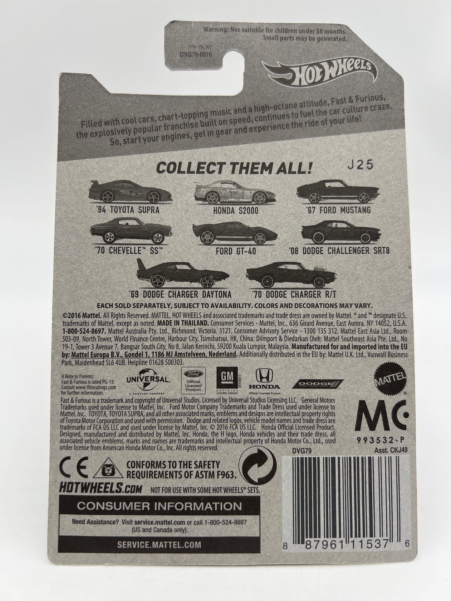 Hot Wheels Fast and Furious #2 Honda S2000 Pink Suki W/Protector