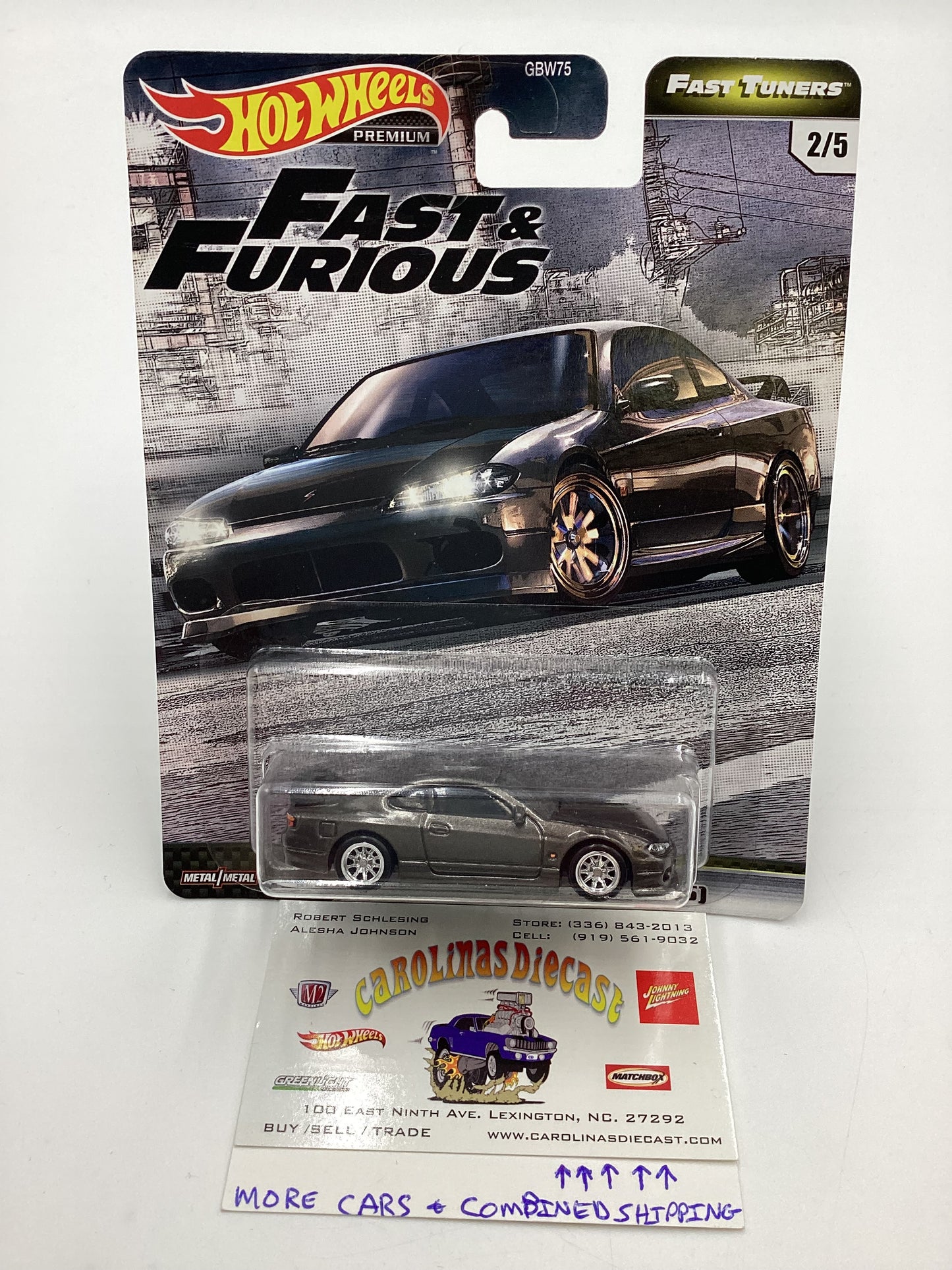 Hot Wheels Premium Fast & Furious Fast Tuners #2 Nissan Silvia S15 Gray W/Protector