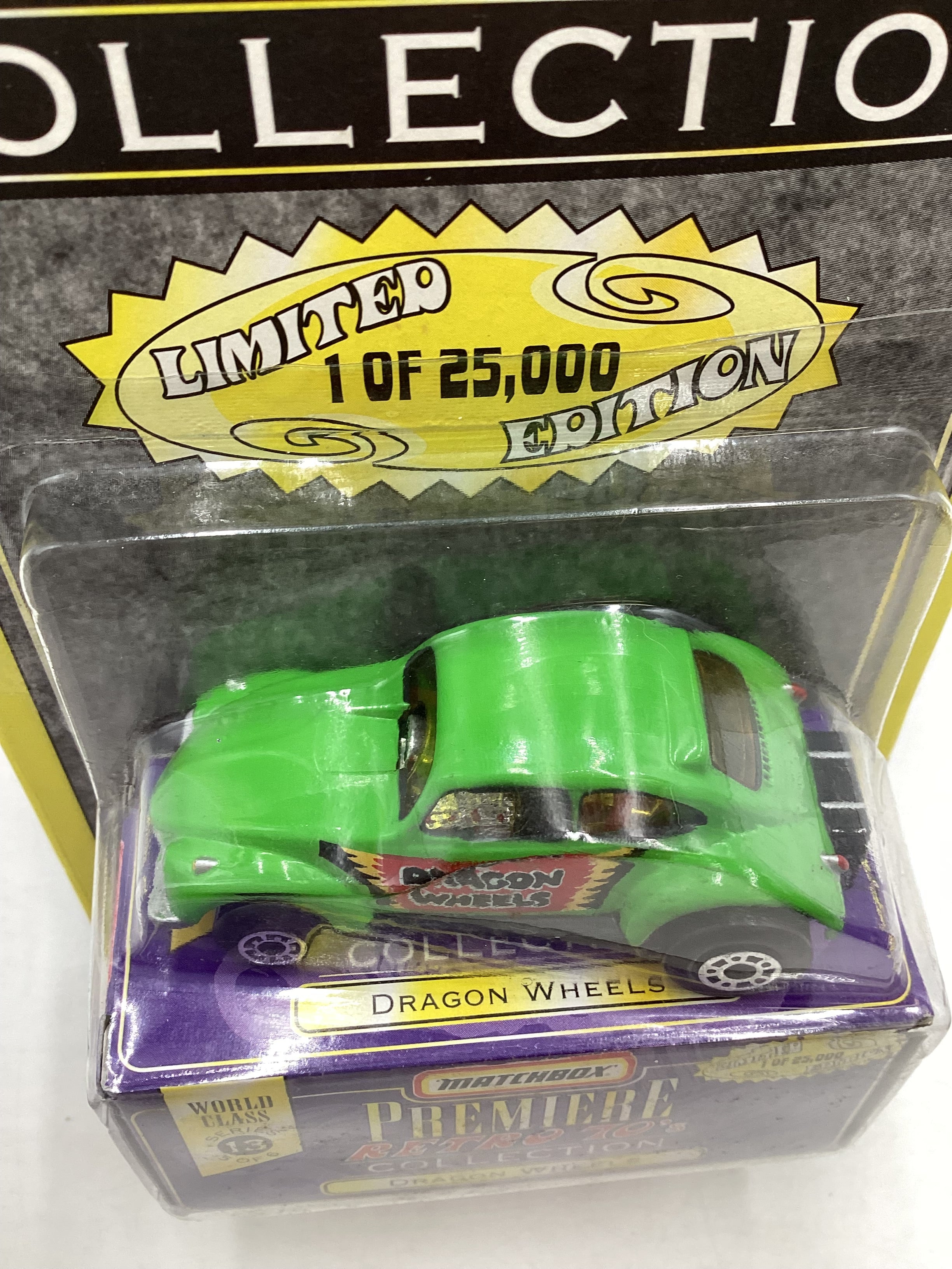Matchbox Premiere Retro 70's Series 13 #5 Dragon Wheels Green 208A