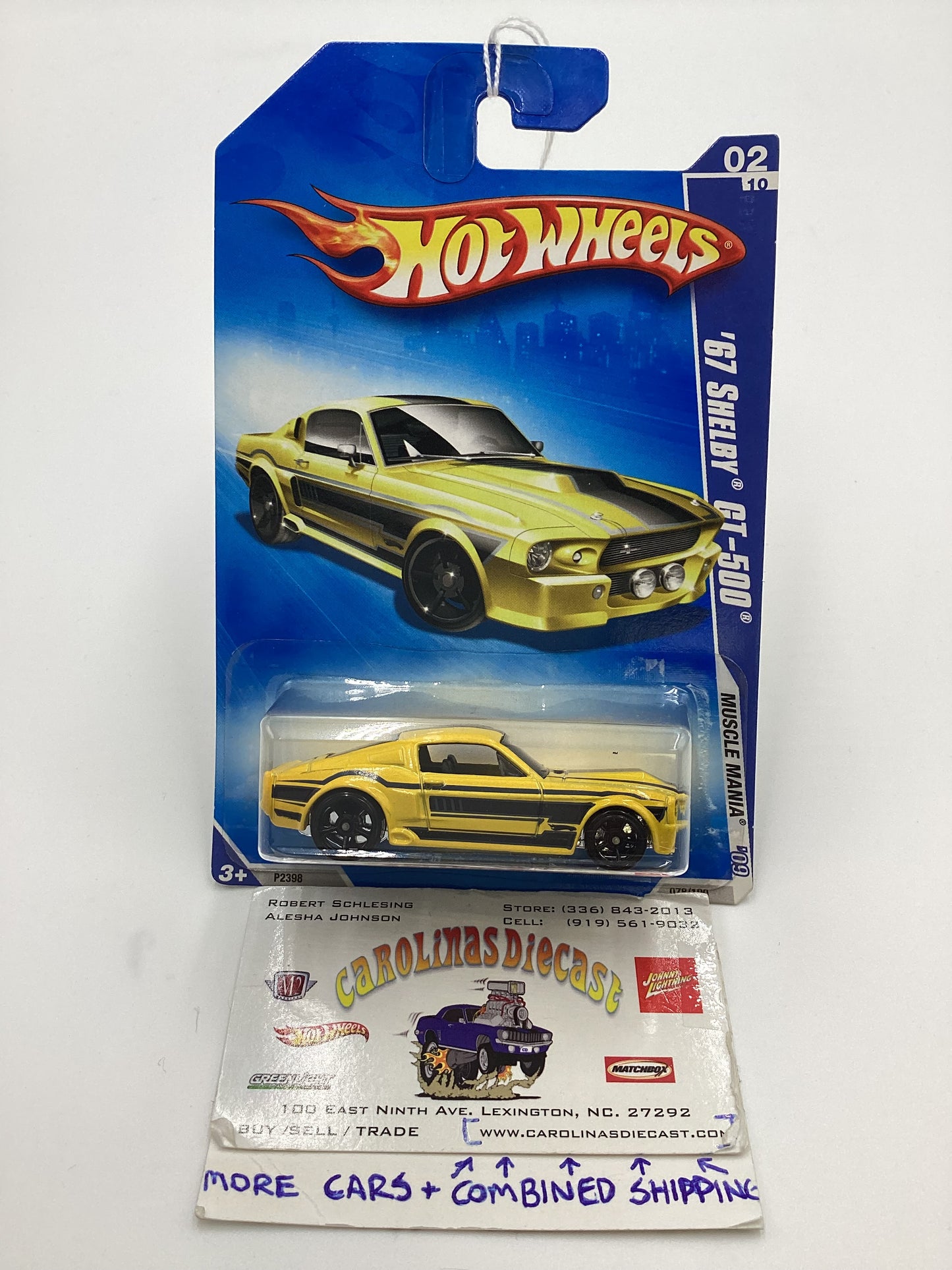 2009 Hot Wheels #078 67 Shelby GT-500 Yellow 23F