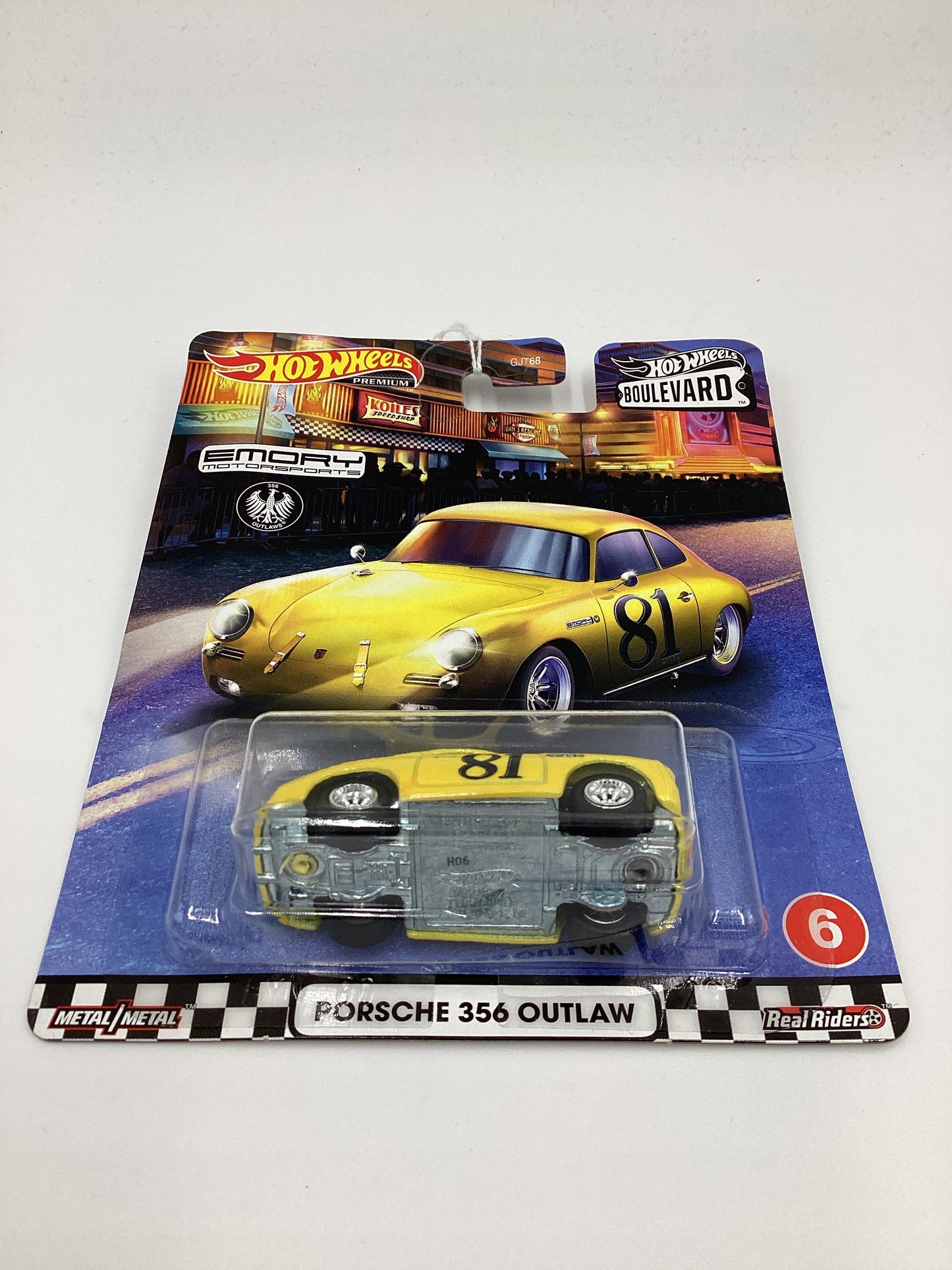 Hot Wheels Boulevard #6 Porsche 356 Outlaw Yellow Card Not Perfect 262C