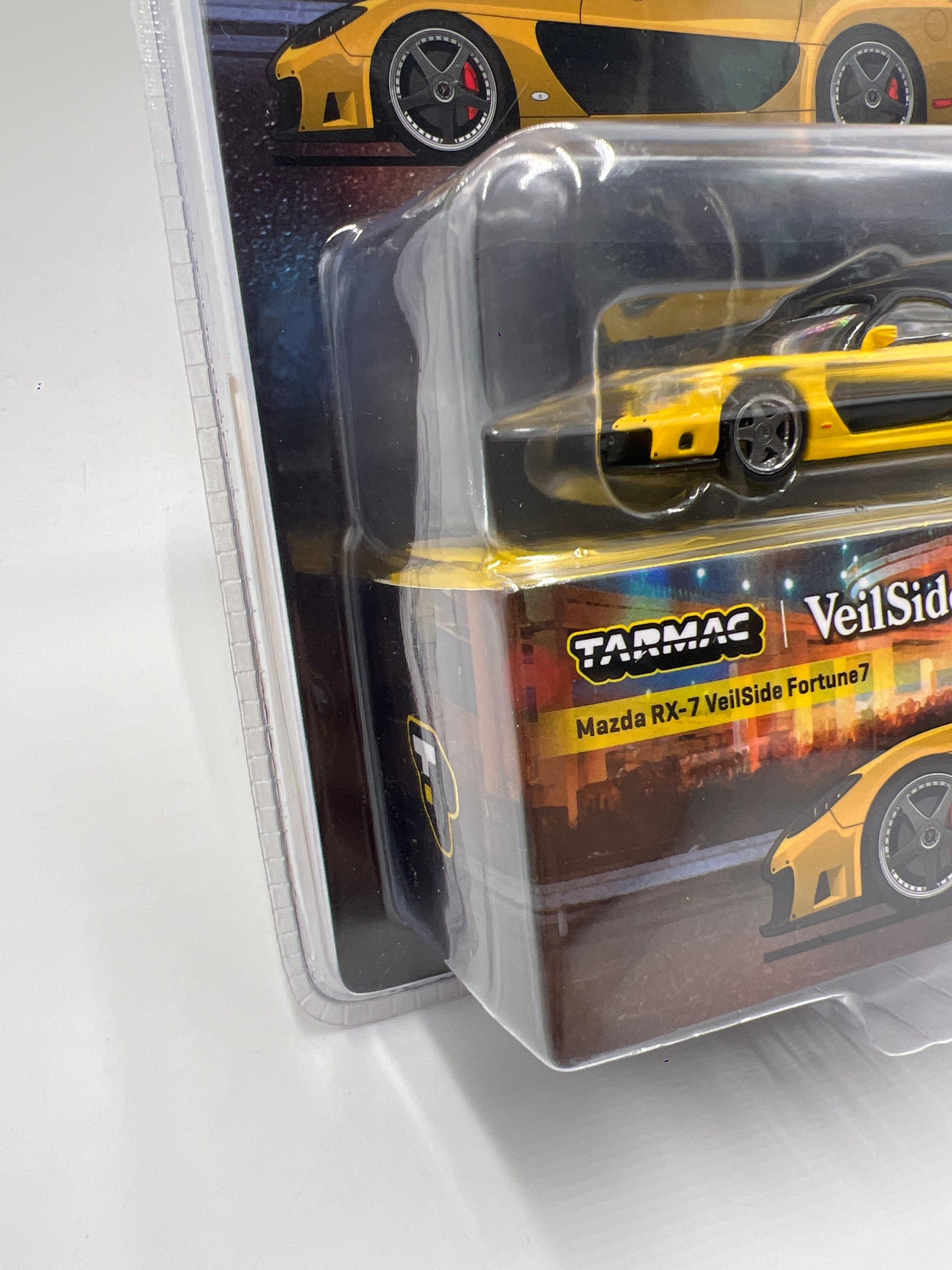 Tarmac Works Mijo Exclusives Mazda RX-7 VeilSide Fortune7 Yellow