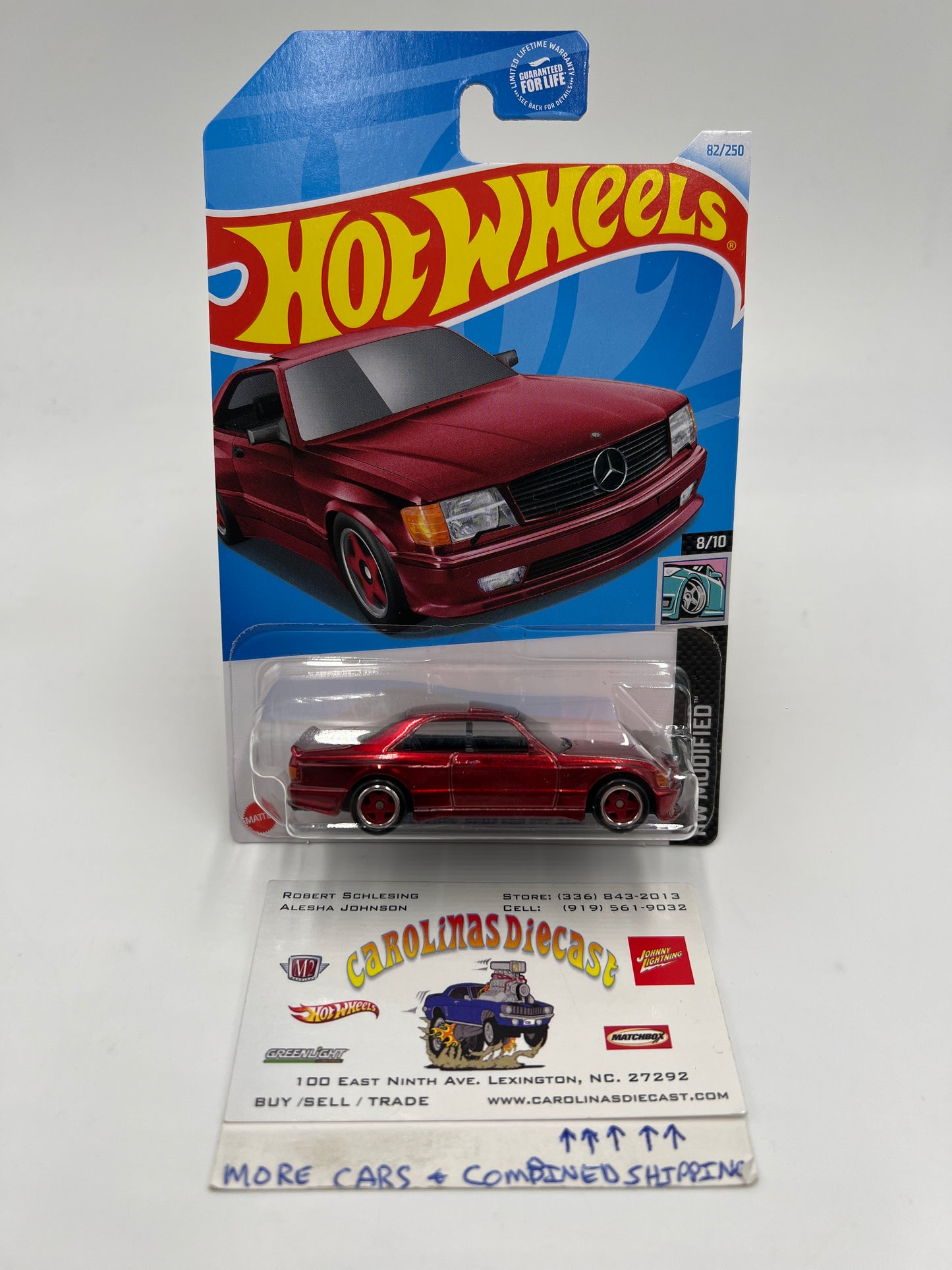 2024 Hot Wheels Super Treasure Hunt #82 89 Mercedes-Benz 560 SEC AMG Red W/Protector