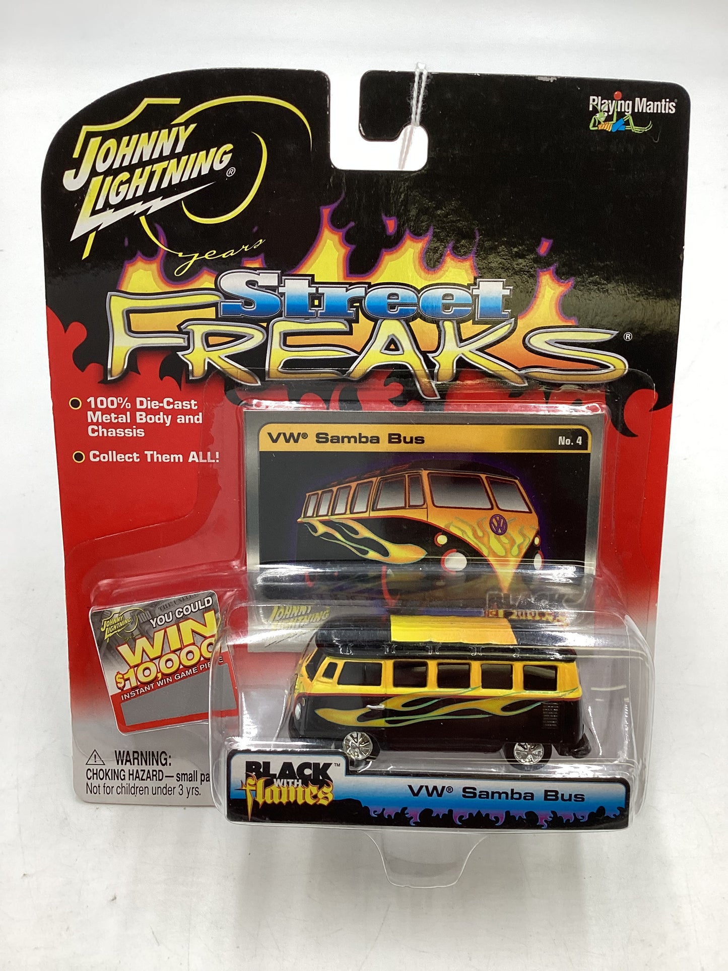 Johnny Lightning Street Freaks Black with Flames #4 Volkswagen Samba Bus Black 220A