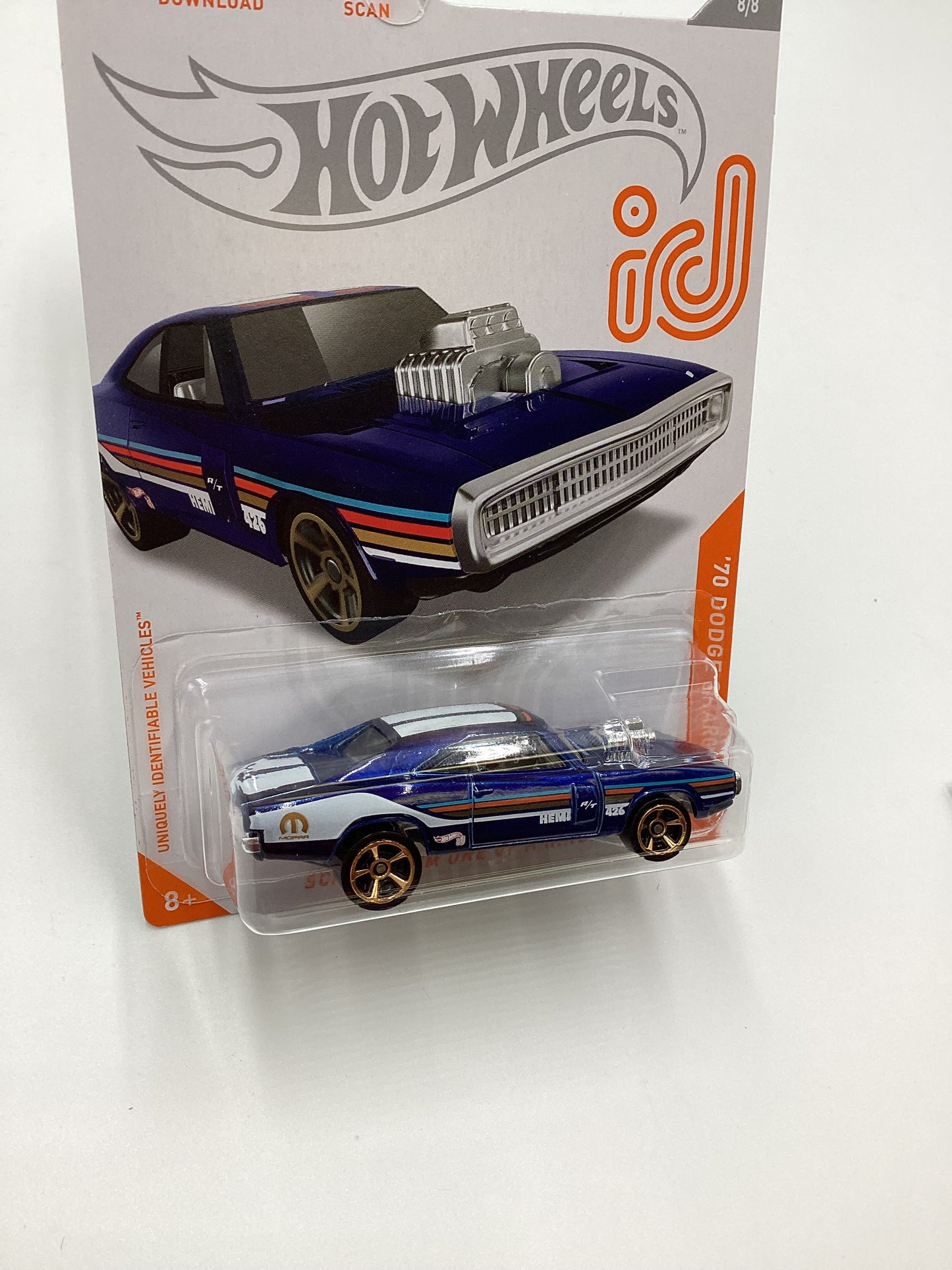 2020 Hot Wheels iD Series Chase #8 70 Dodge Charger R/T Blue 160D