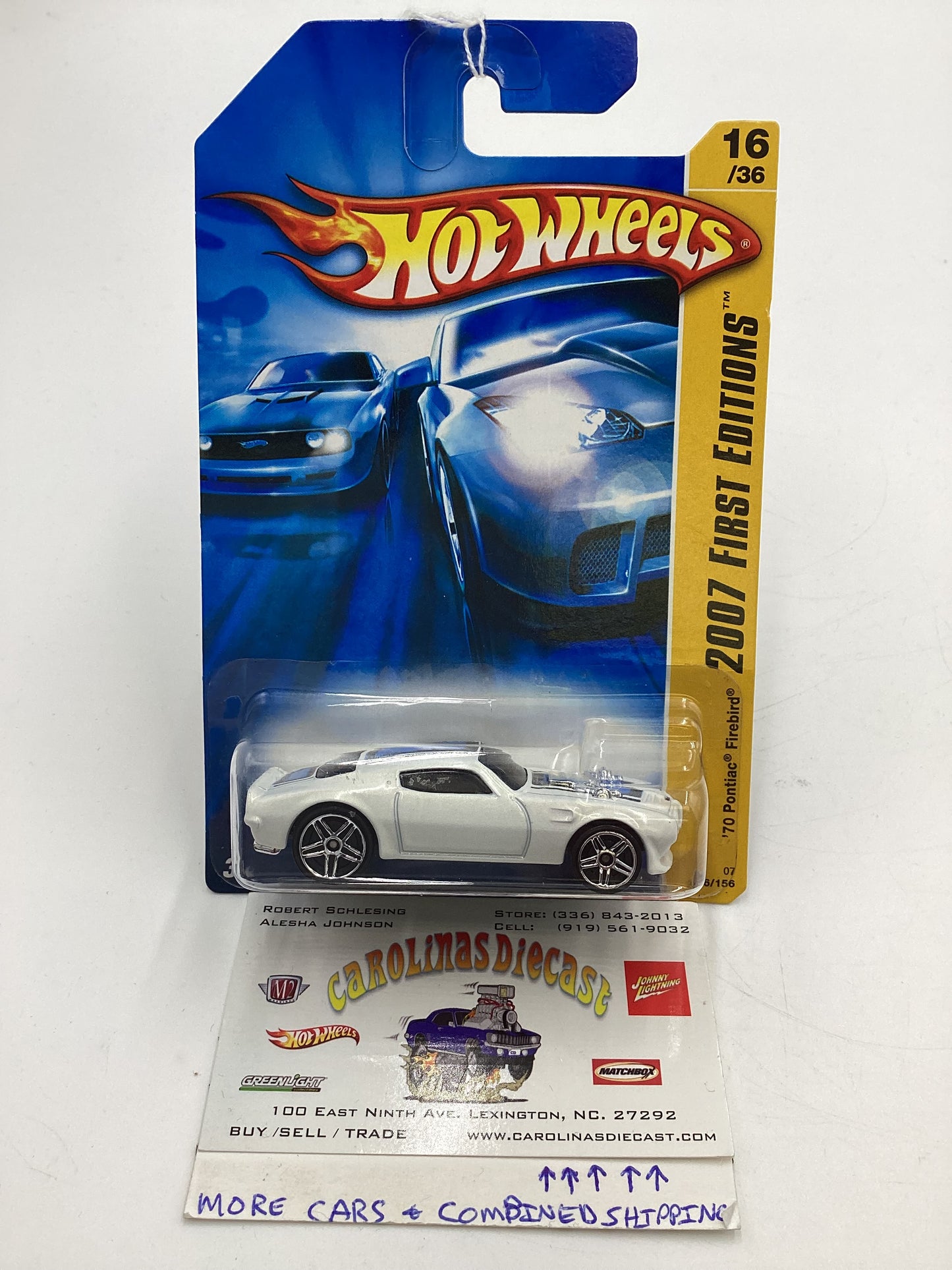 2007 Hot Wheels New Models #16 70 Pontiac Firebird White 57H